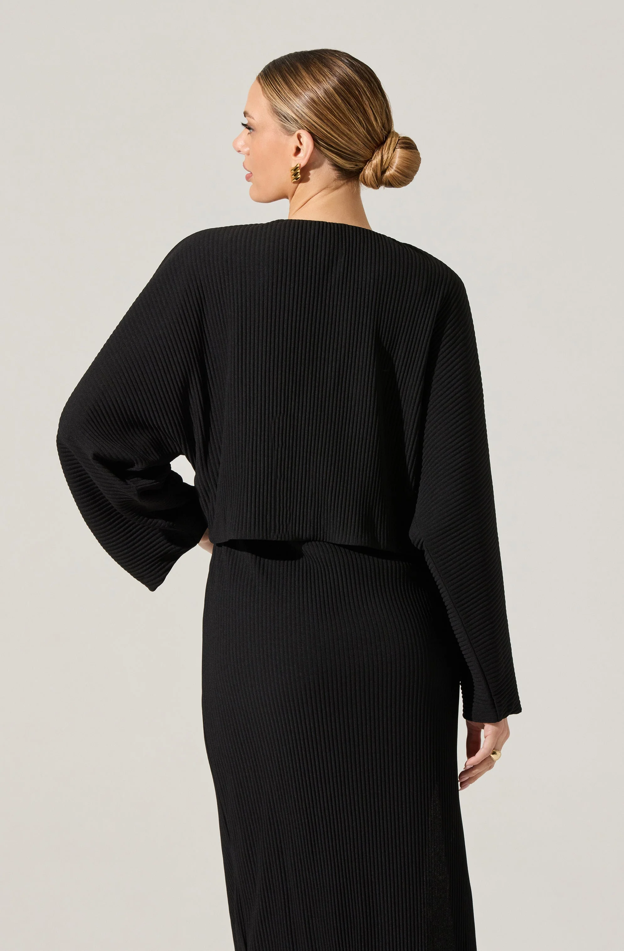Ribbed Midi Dress & Shrug Set - Image 4