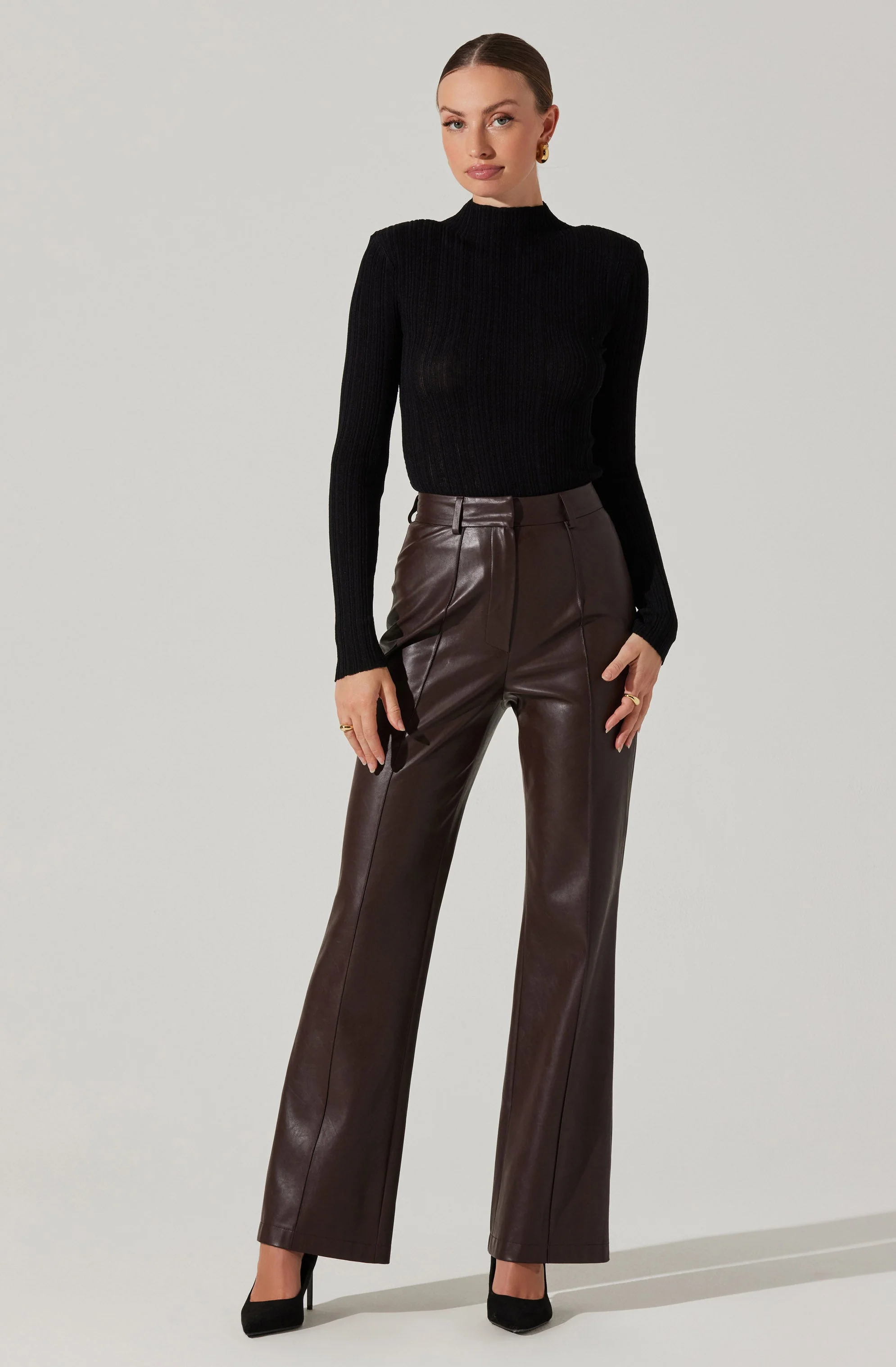 Roslin Ribbed Mock Neck Sweater - Image 5