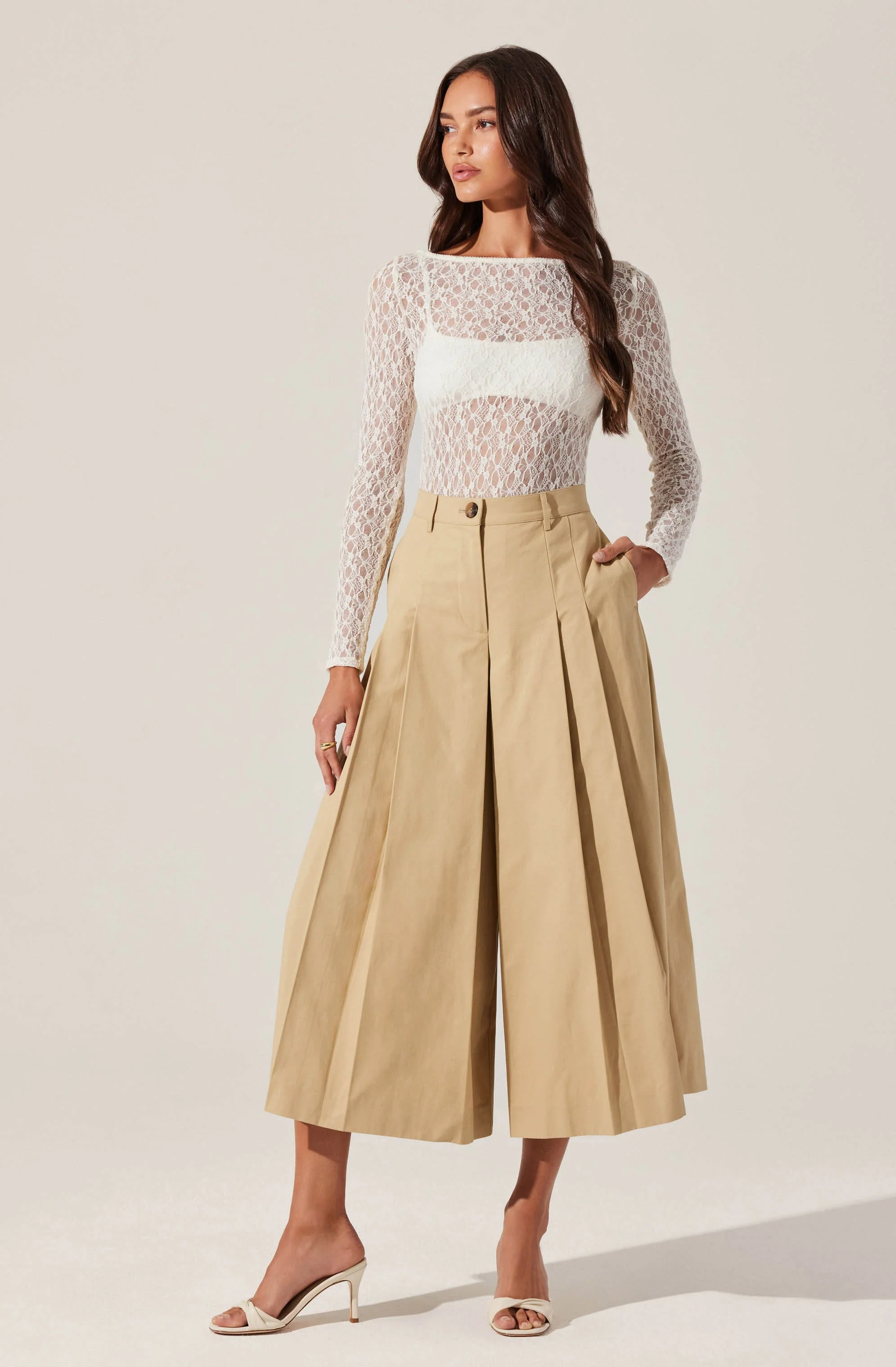Rowen Pleated Culotte Pants - Image 7