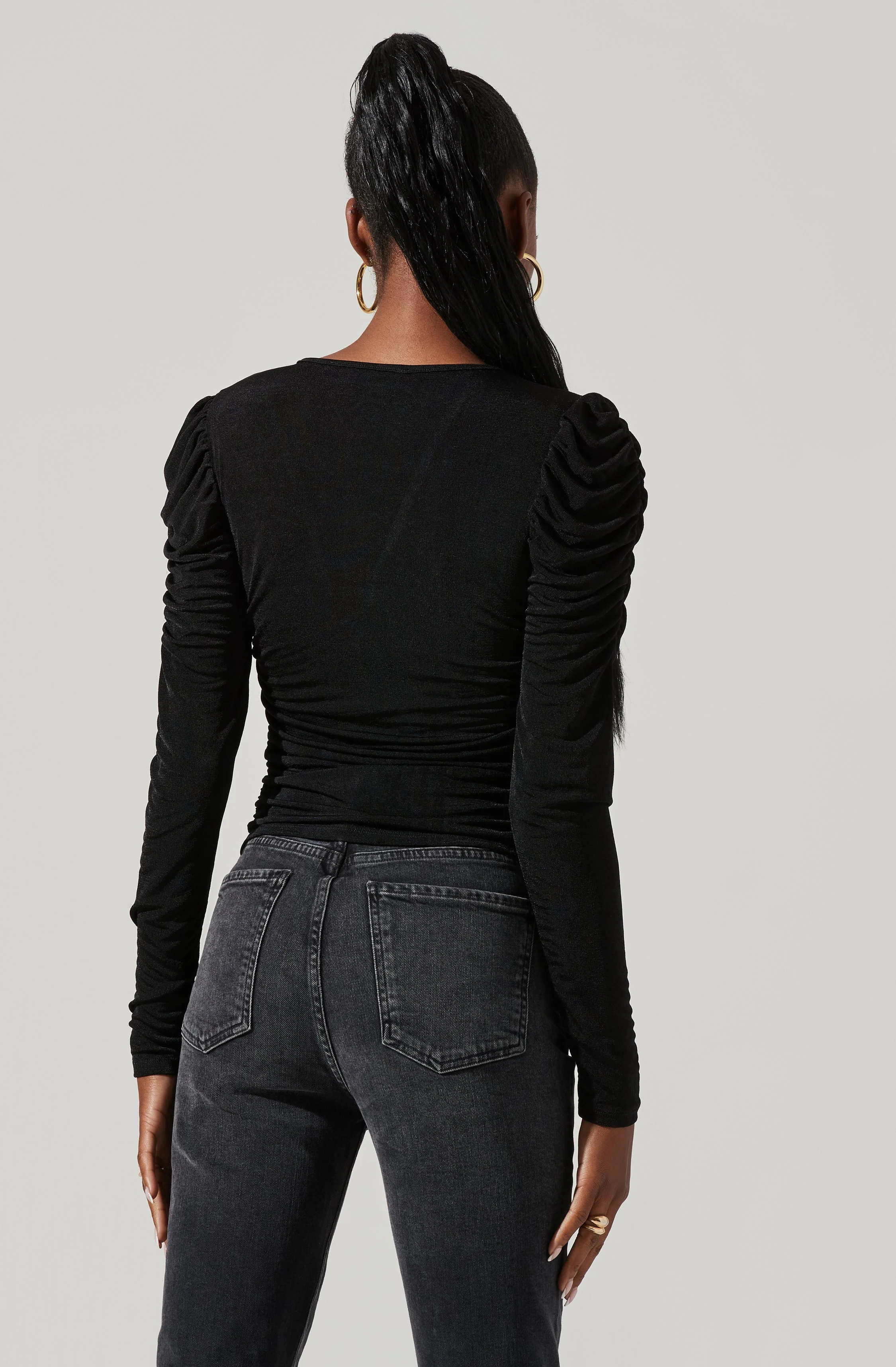 Ruched Front Long Sleeve Top - Image 15