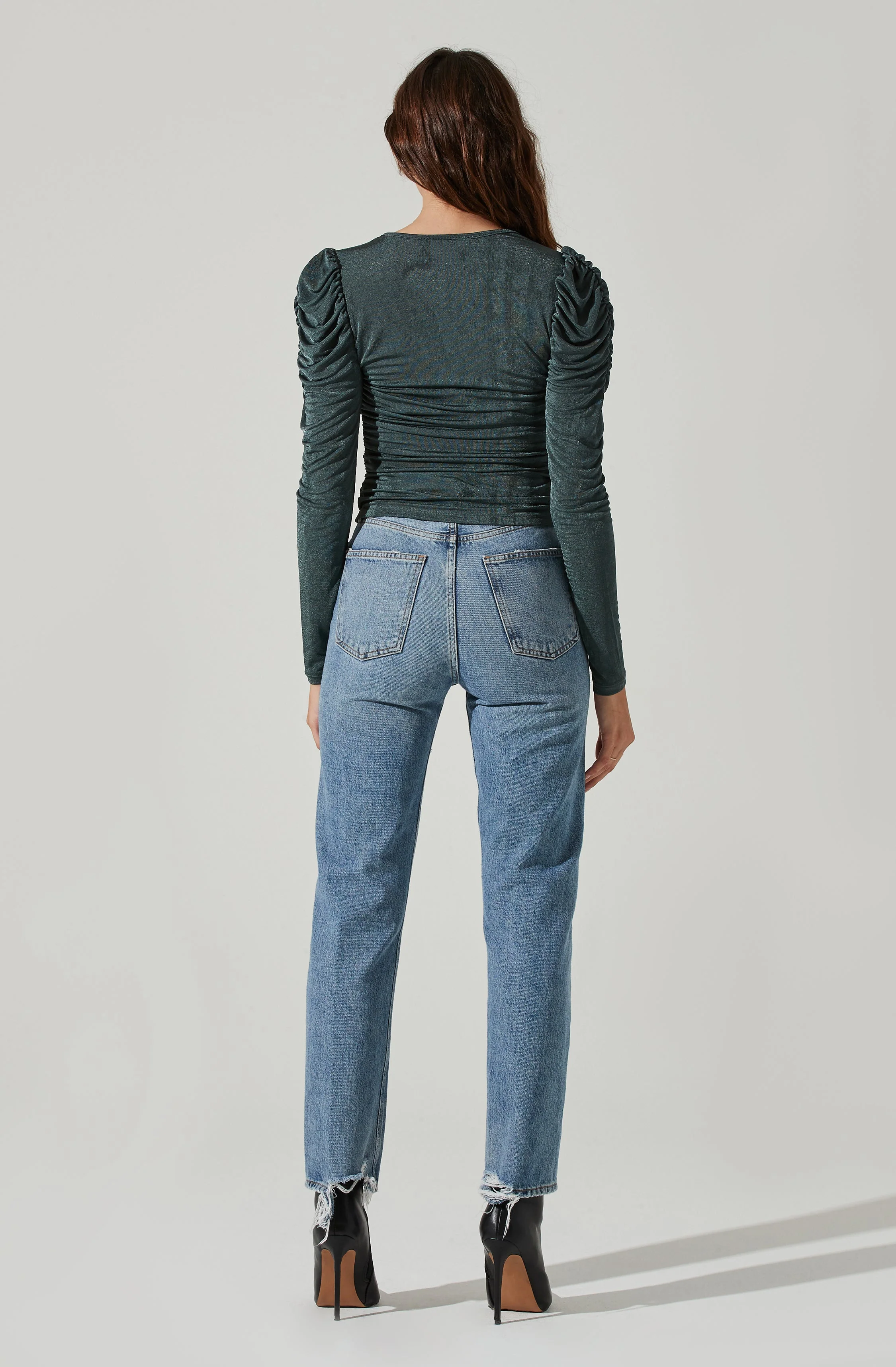 Ruched Front Long Sleeve Top - Image 3