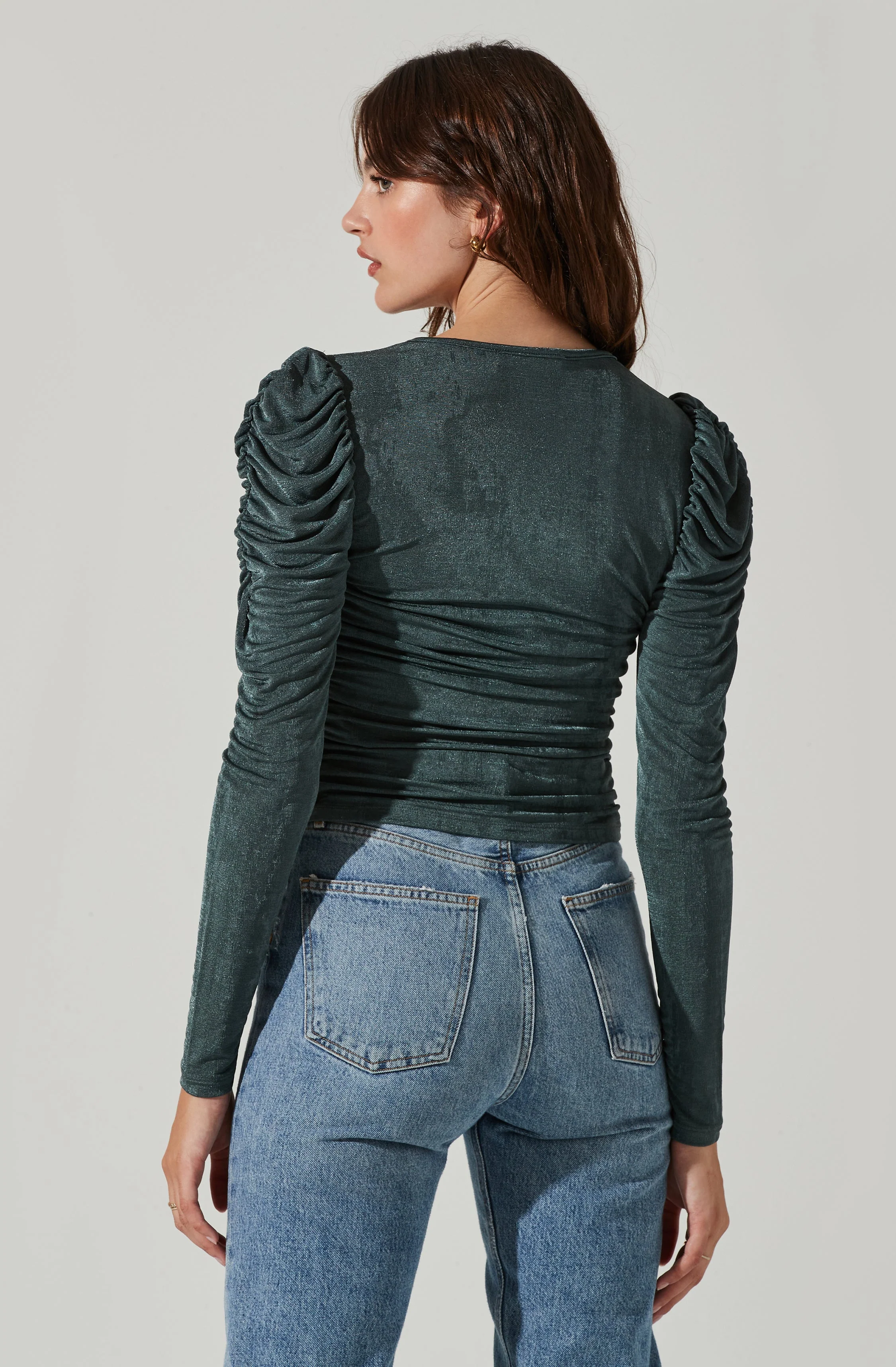 Ruched Front Long Sleeve Top - Image 4