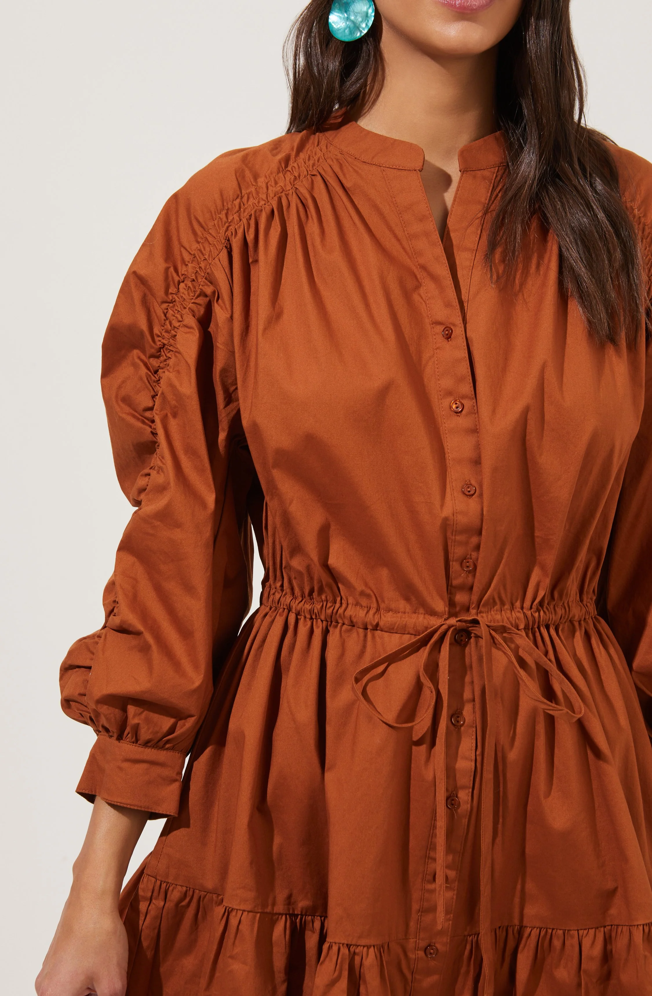 Ruched Long Sleeve Dress - Image 10