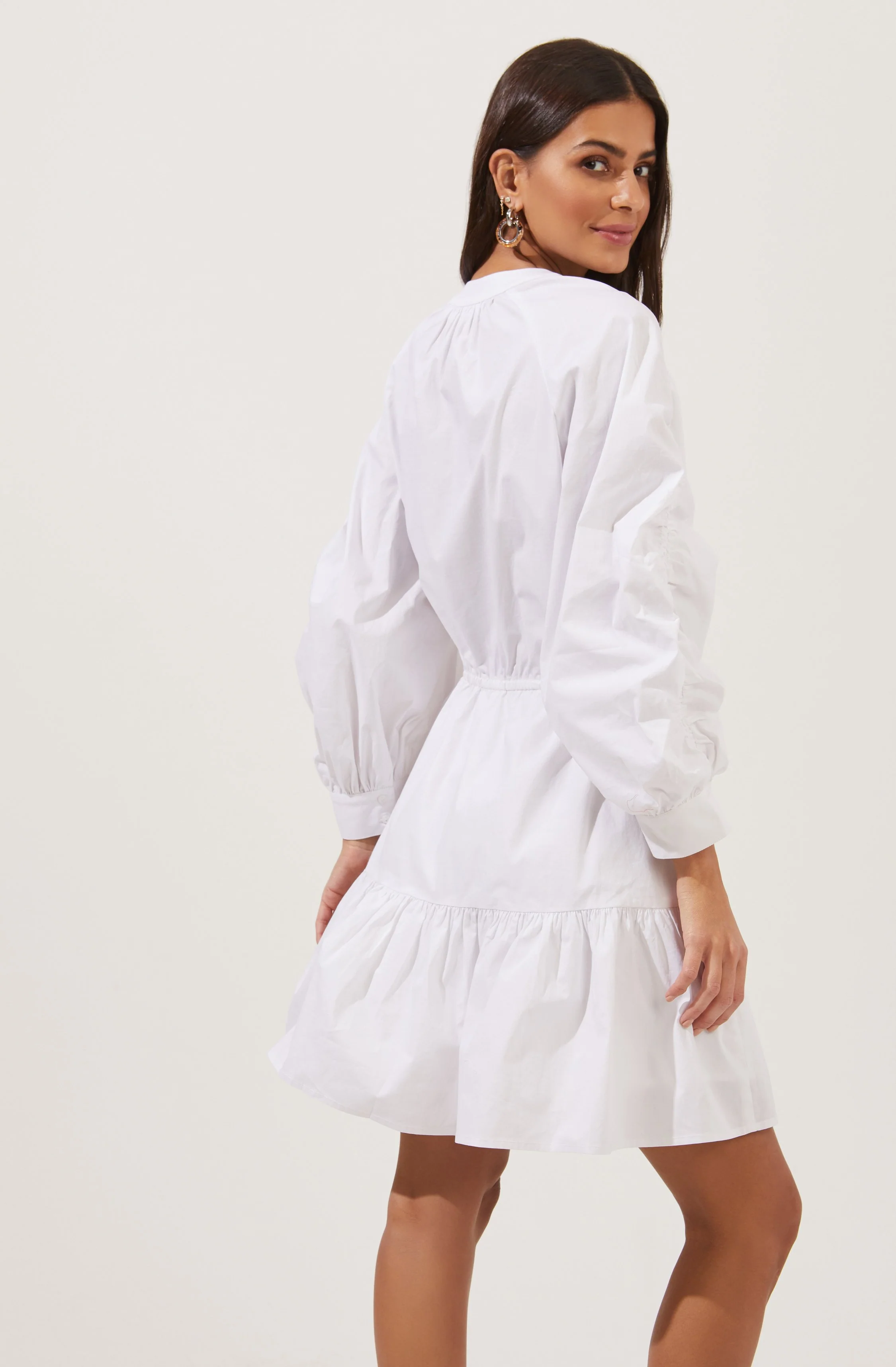 Ruched Long Sleeve Dress - Image 4