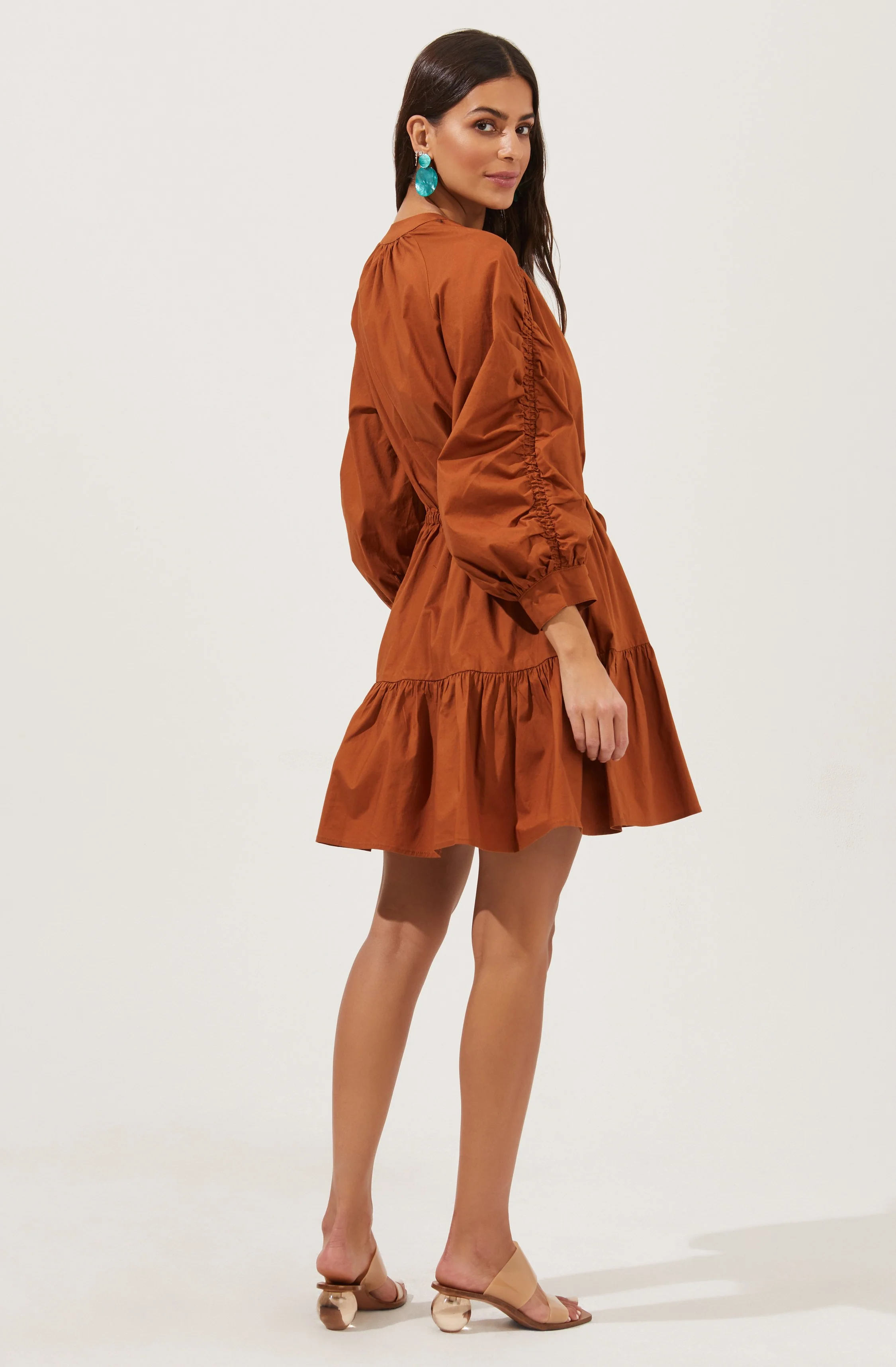 Ruched Long Sleeve Dress - Image 8