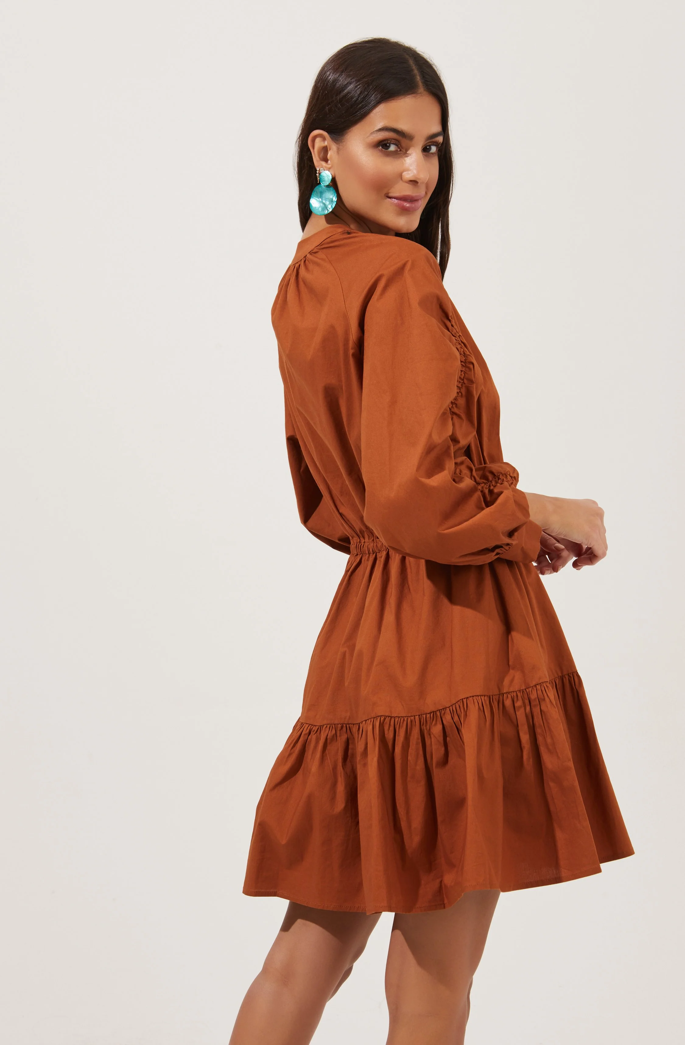Ruched Long Sleeve Dress - Image 9