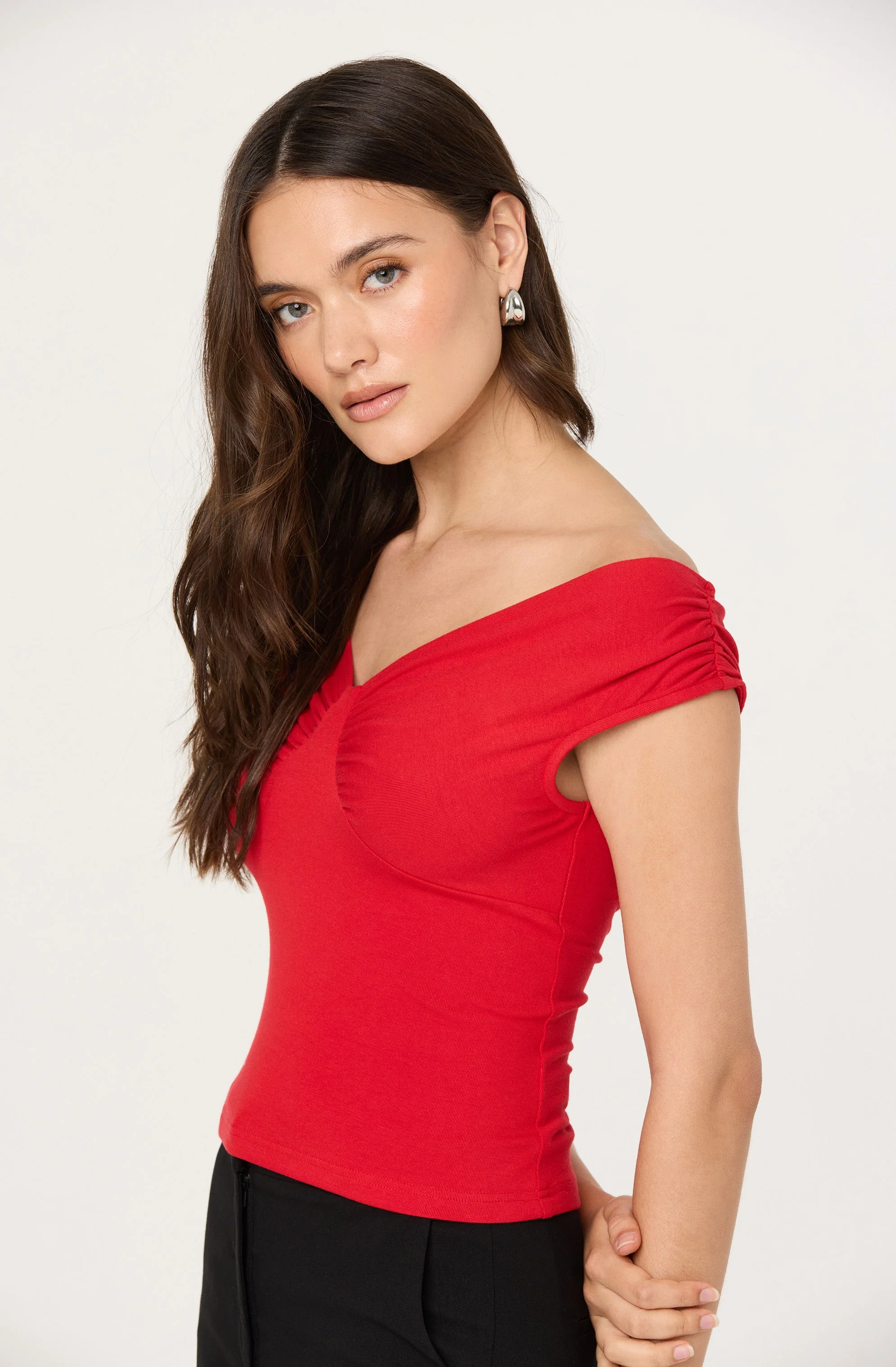 Ruched Off Shoulder Top - Image 15