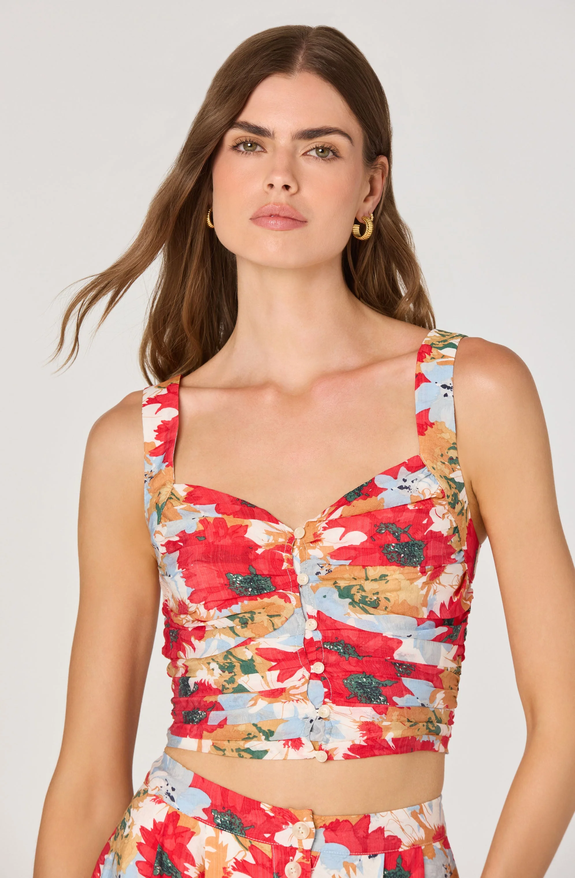 Ruched Bustier Crop Top - Image 3