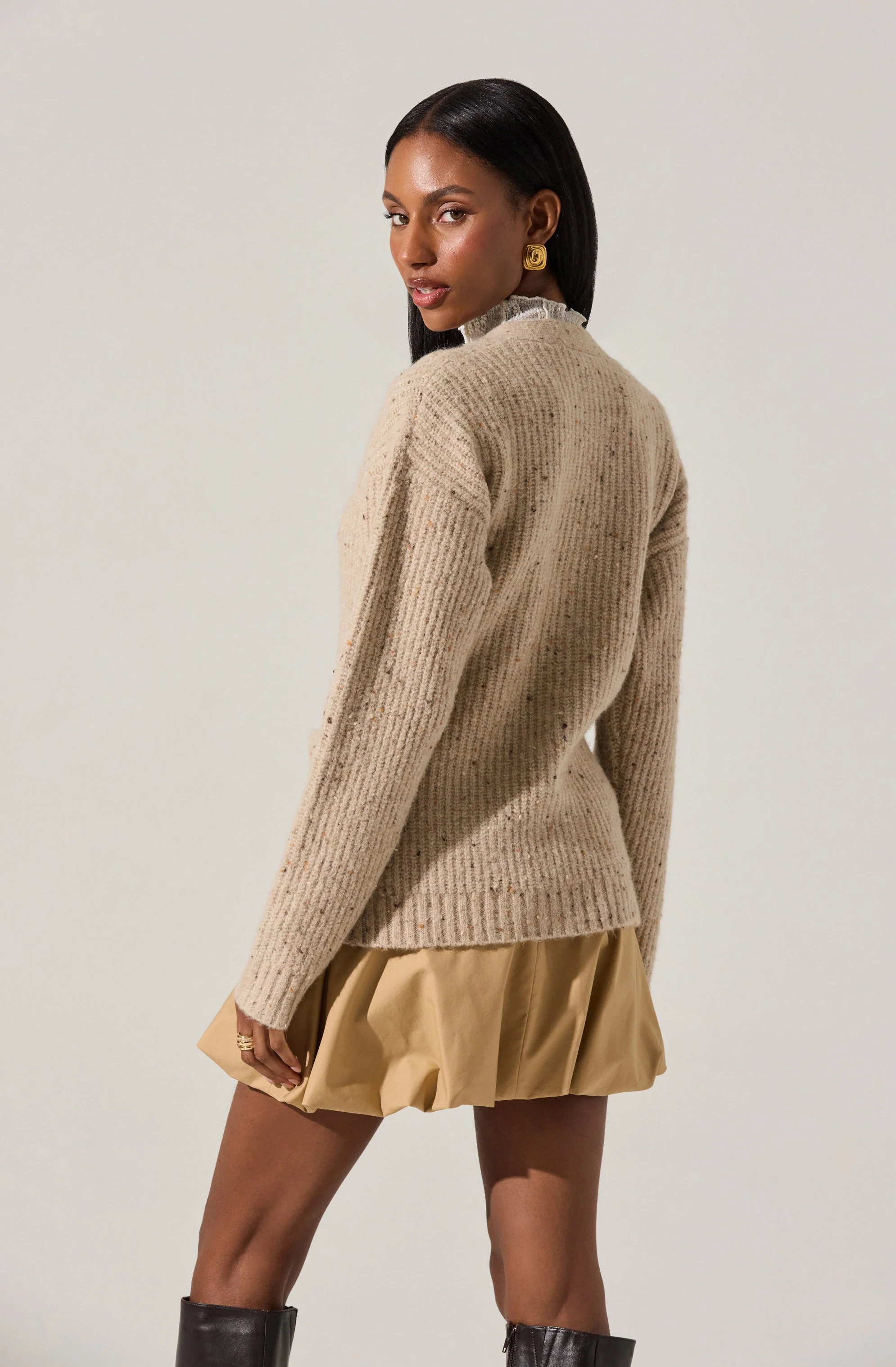 Saffi Ribbed Cardigan Sweater - Image 2