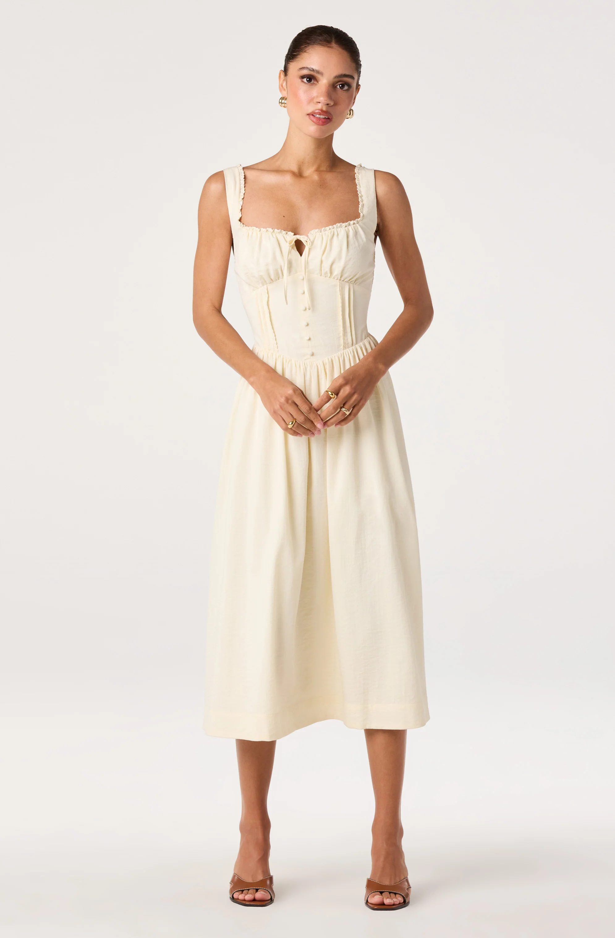 Sahana Crochet Trim Milkmaid Dress - Image 3