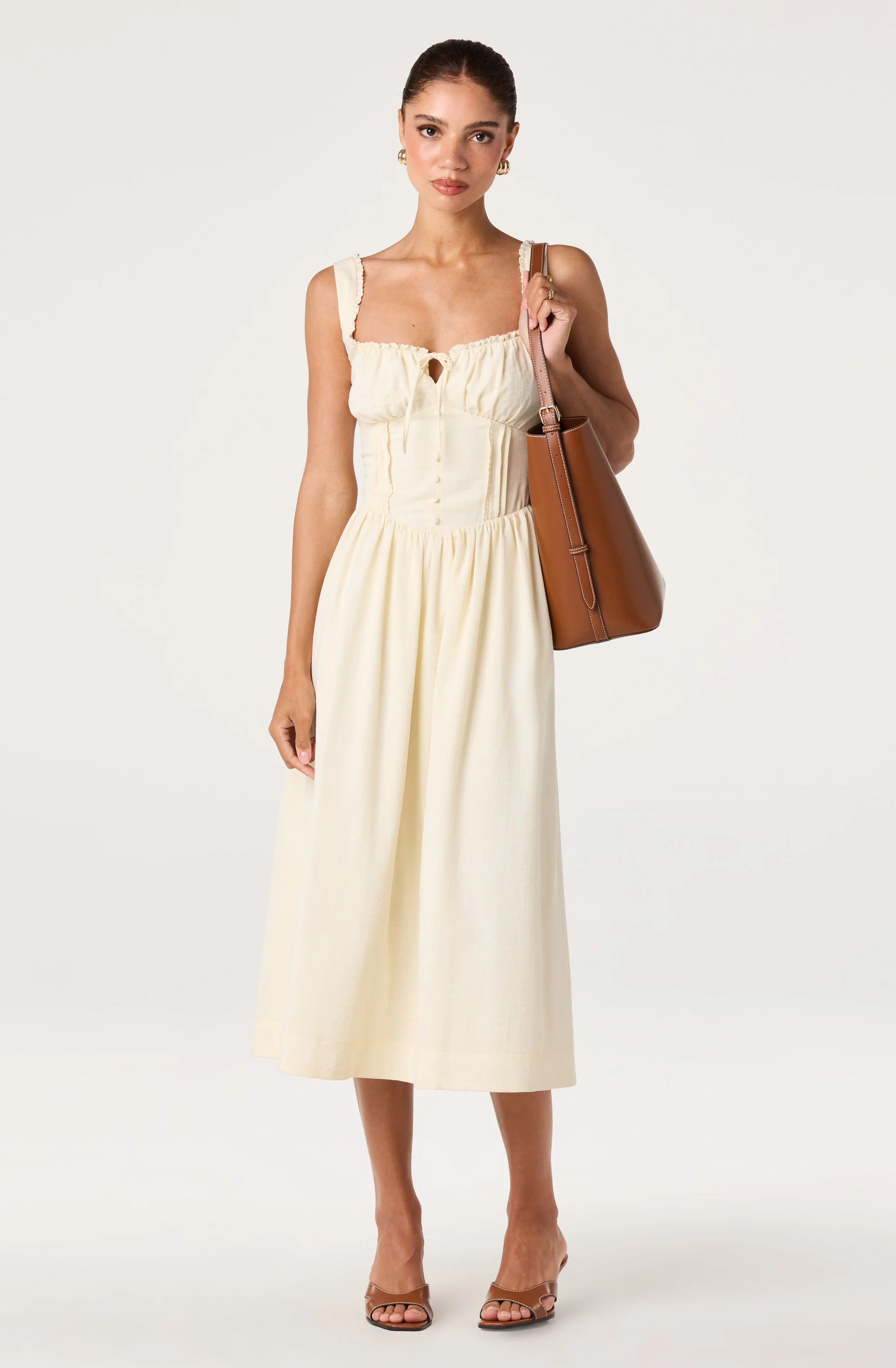 Sahana Crochet Trim Milkmaid Dress - Image 4