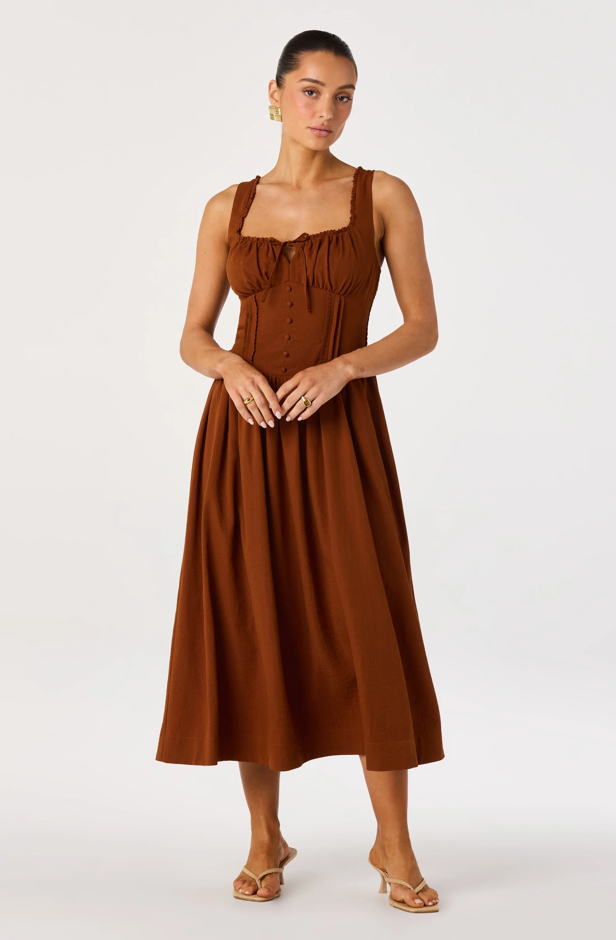 Sahana Crochet Trim Milkmaid Dress - Image 7