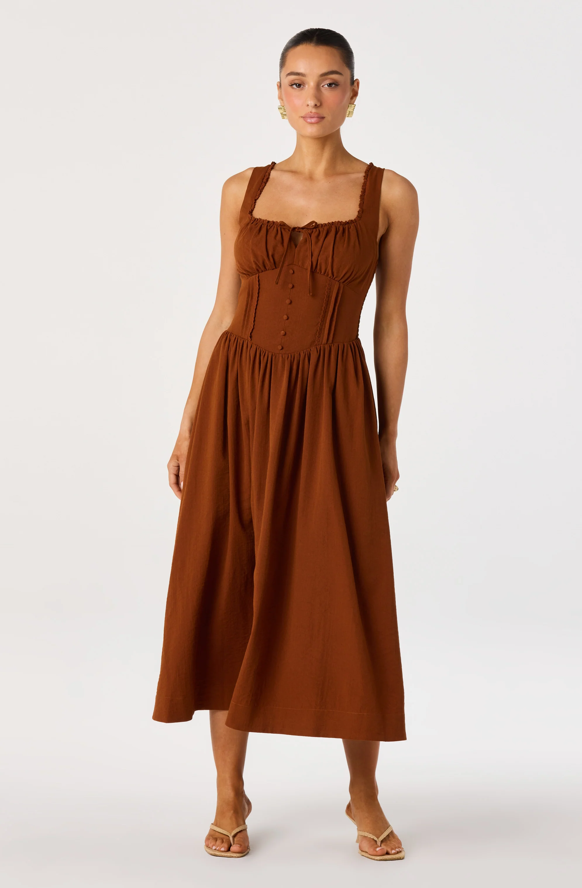 Sahana Crochet Trim Milkmaid Dress - Image 9