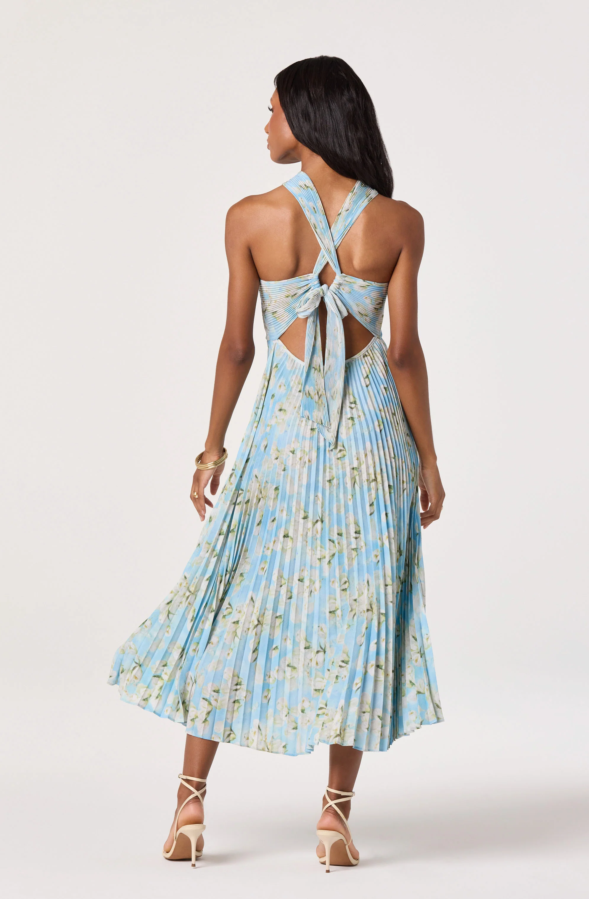 Samantha Plissé Halter Midi Dress - Image 6