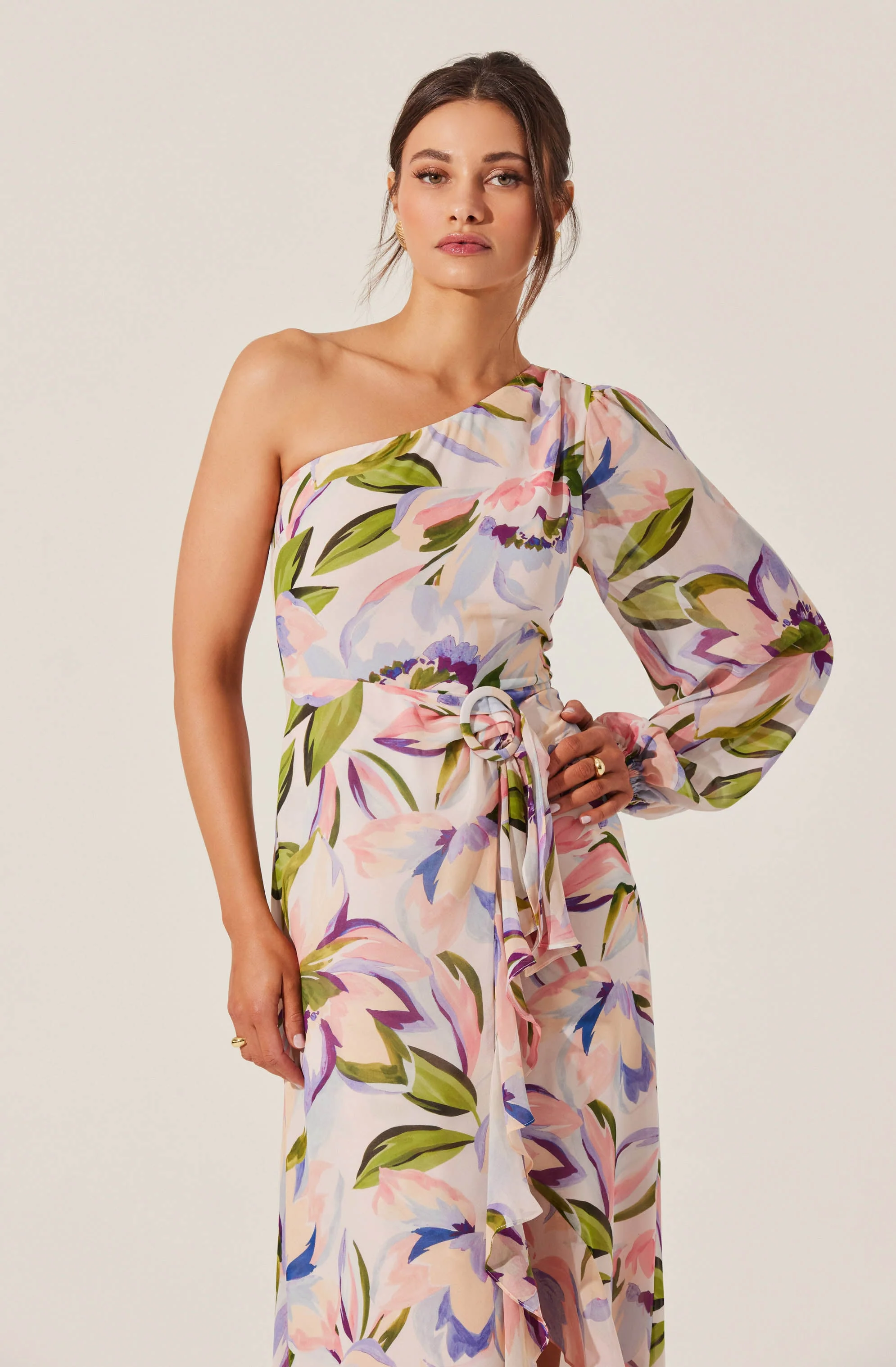 Sandersonia Floral One Shoulder Dress - Image 2