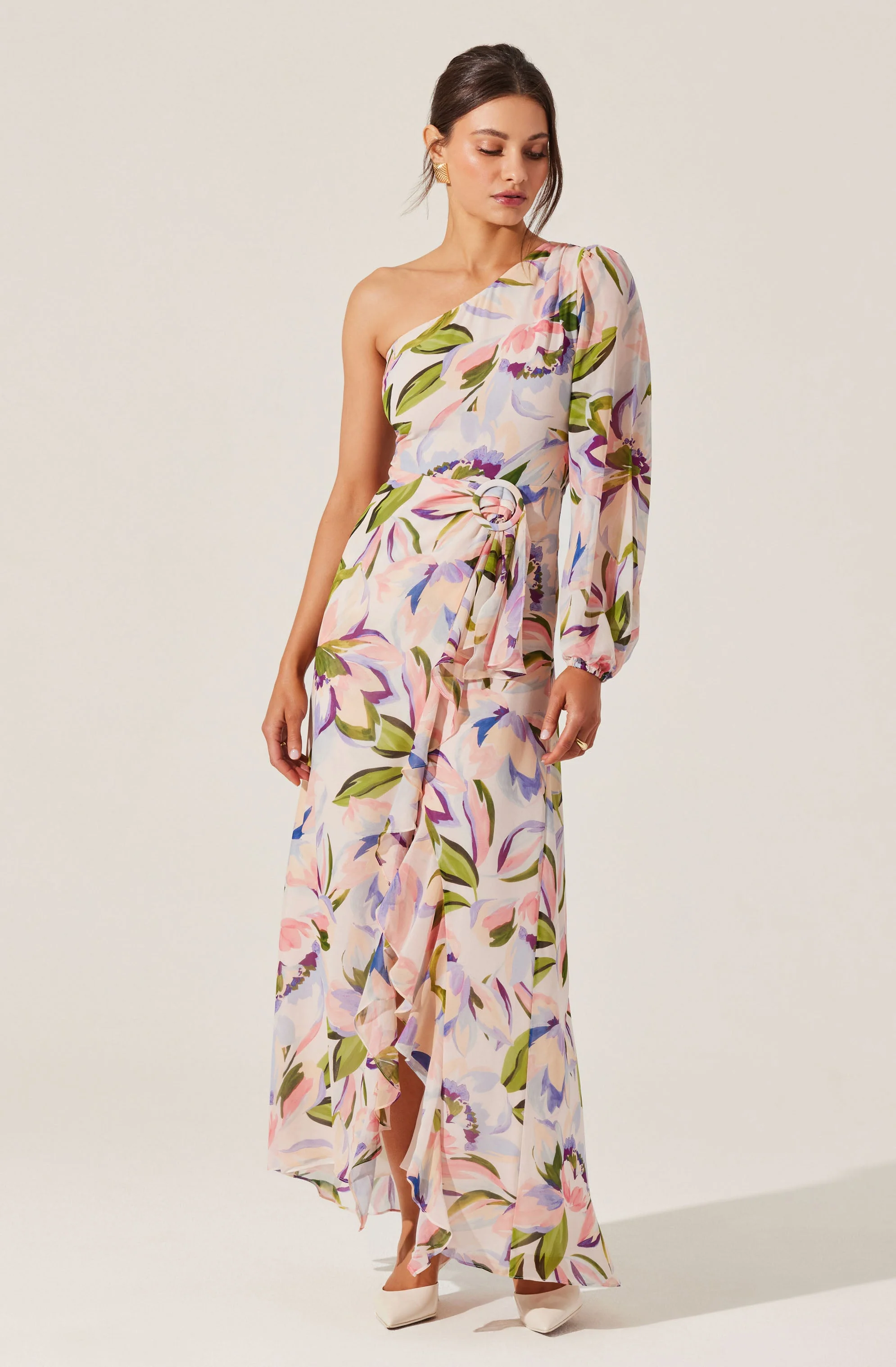 Sandersonia Floral One Shoulder Dress - Image 3