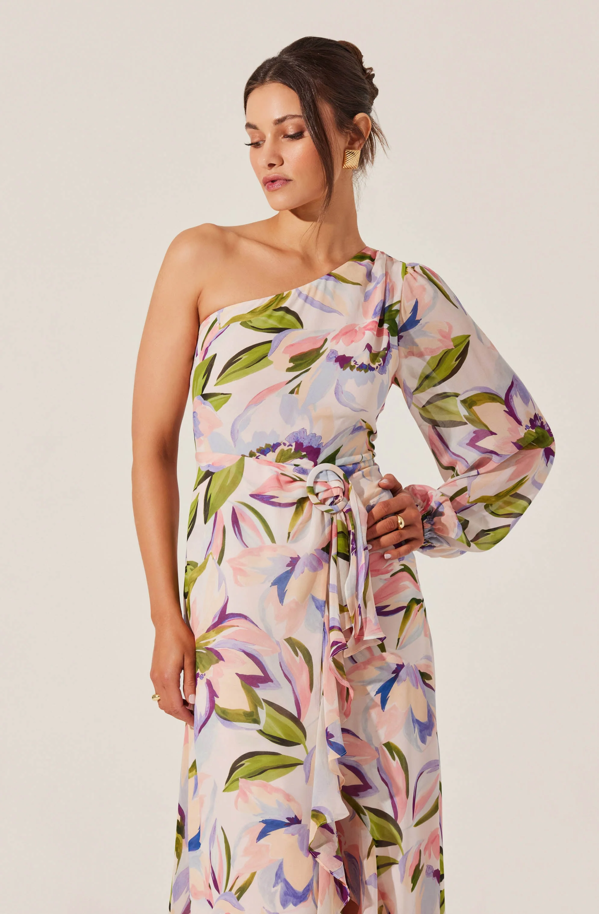 Sandersonia Floral One Shoulder Dress - Image 5