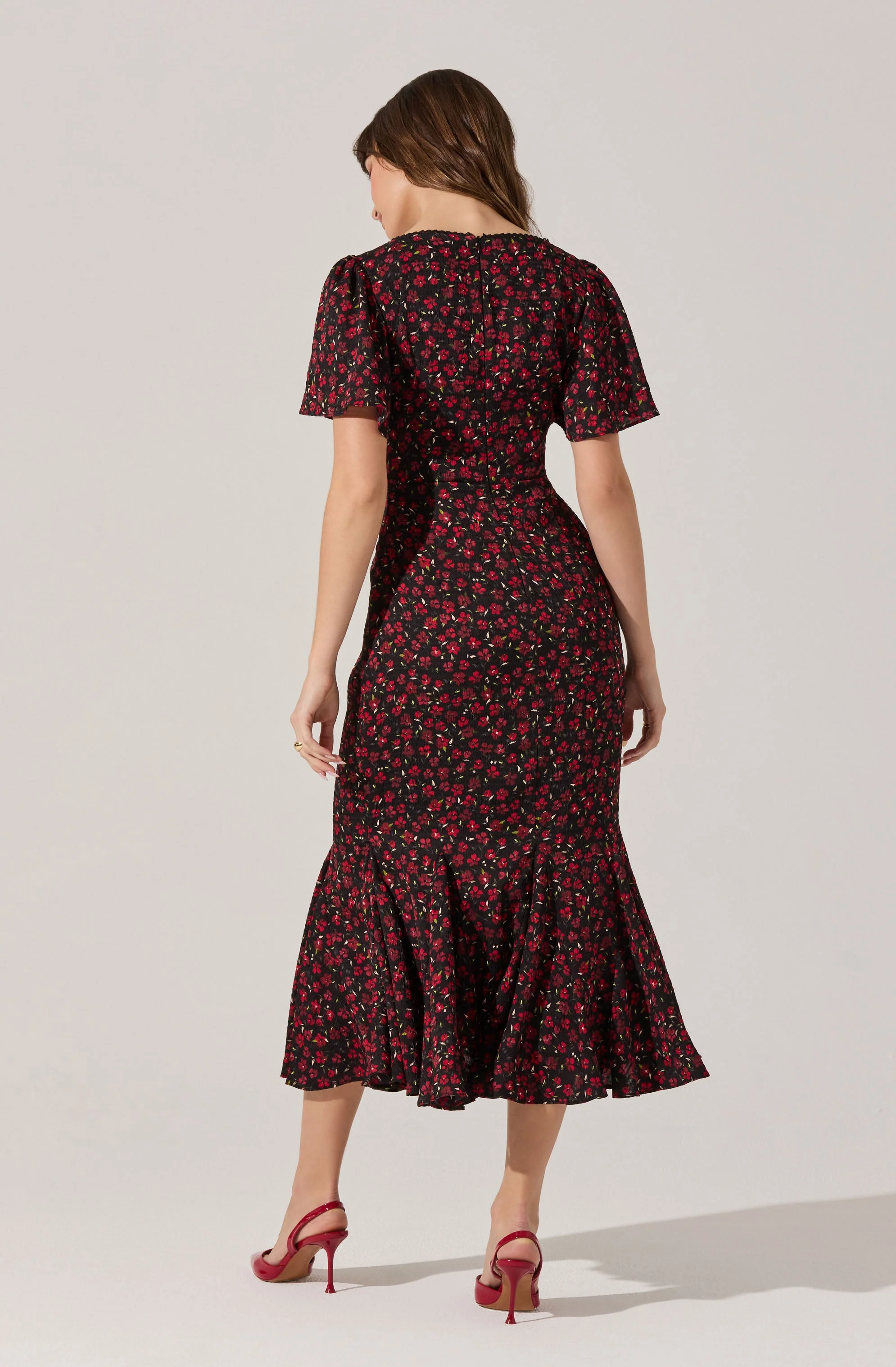 Sara Floral Lace Trim Dress - Image 3