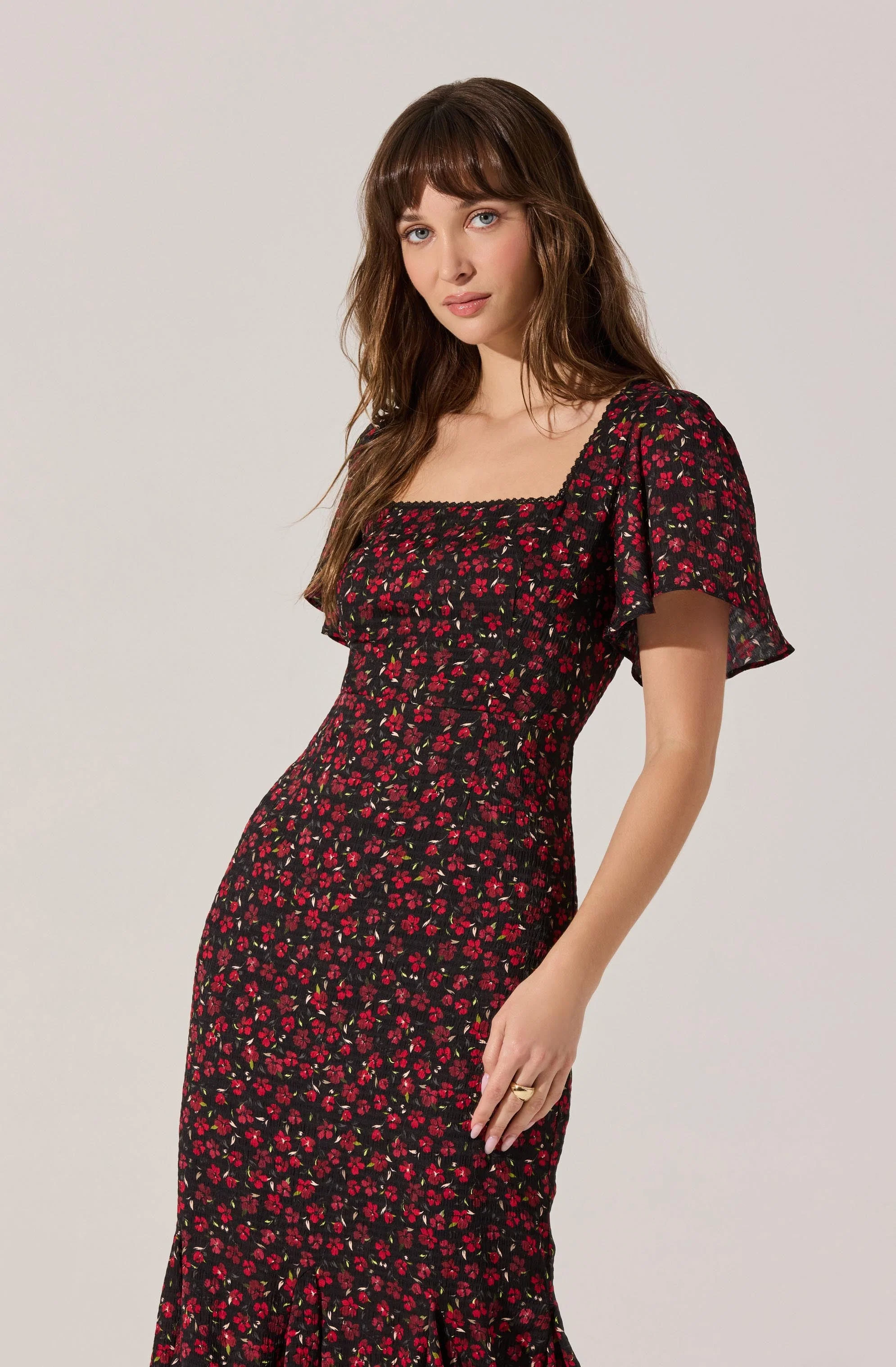 Sara Floral Lace Trim Dress - Image 4