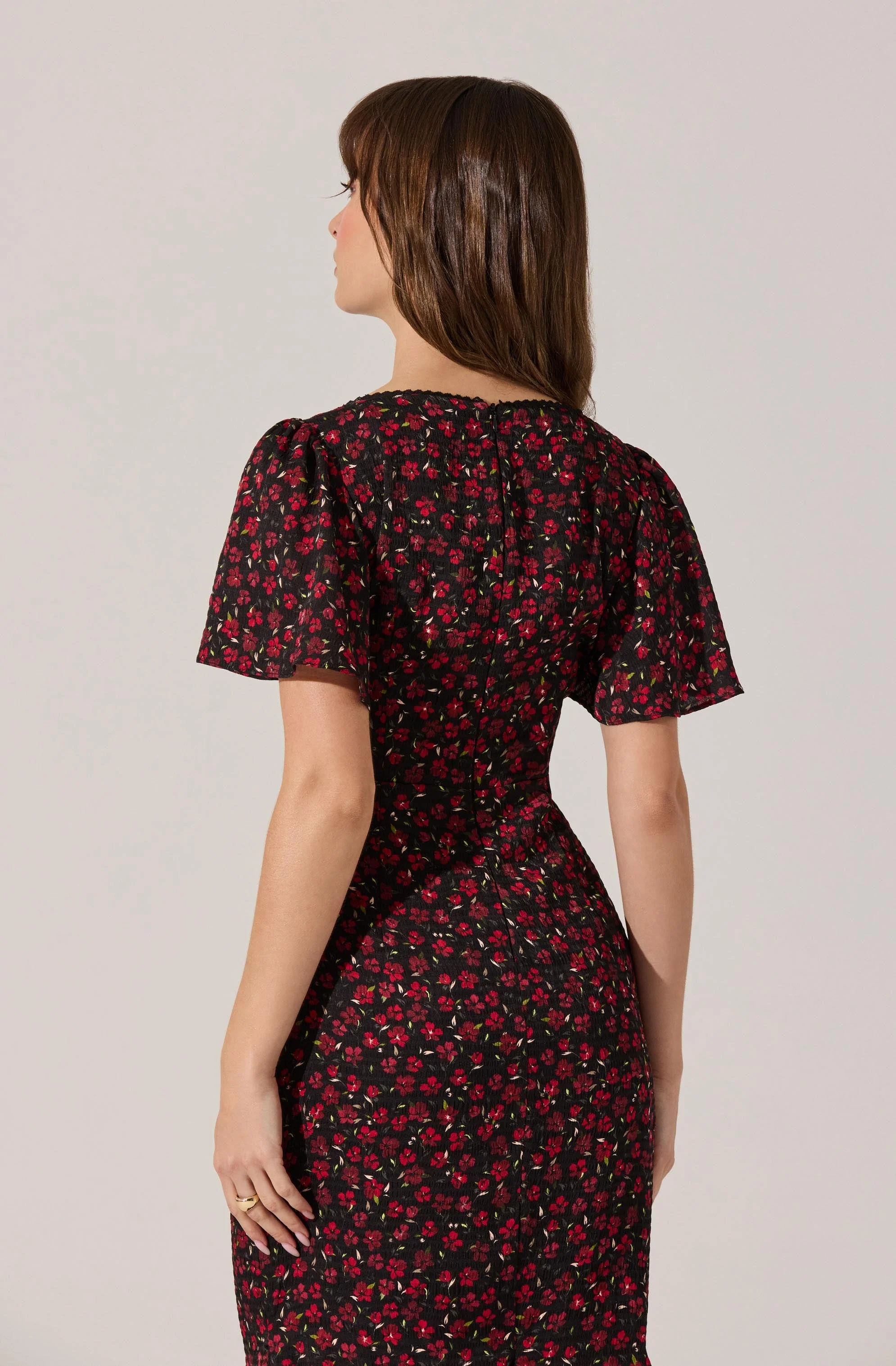 Sara Floral Lace Trim Dress - Image 6