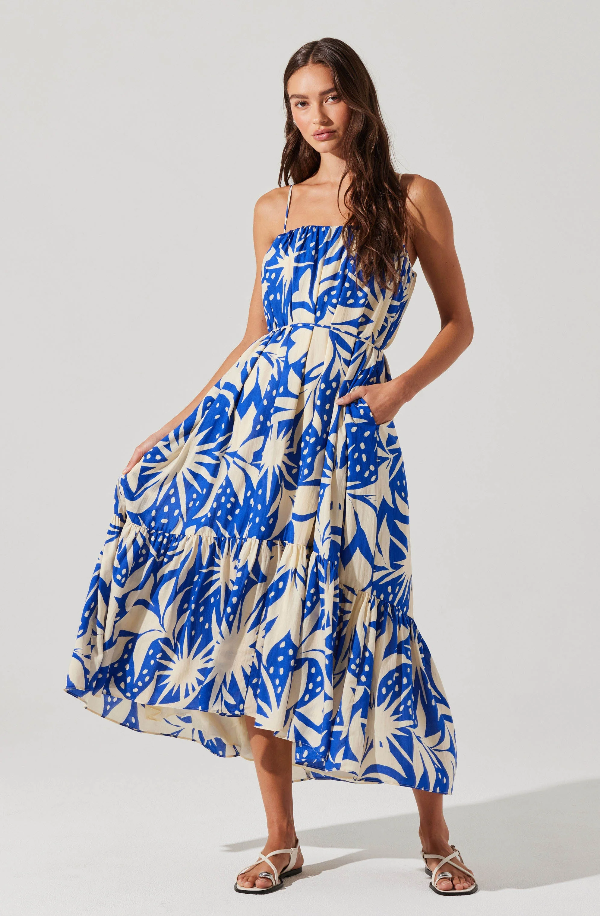 Sarina Linen-Blend Floral Maxi Dress - Image 3