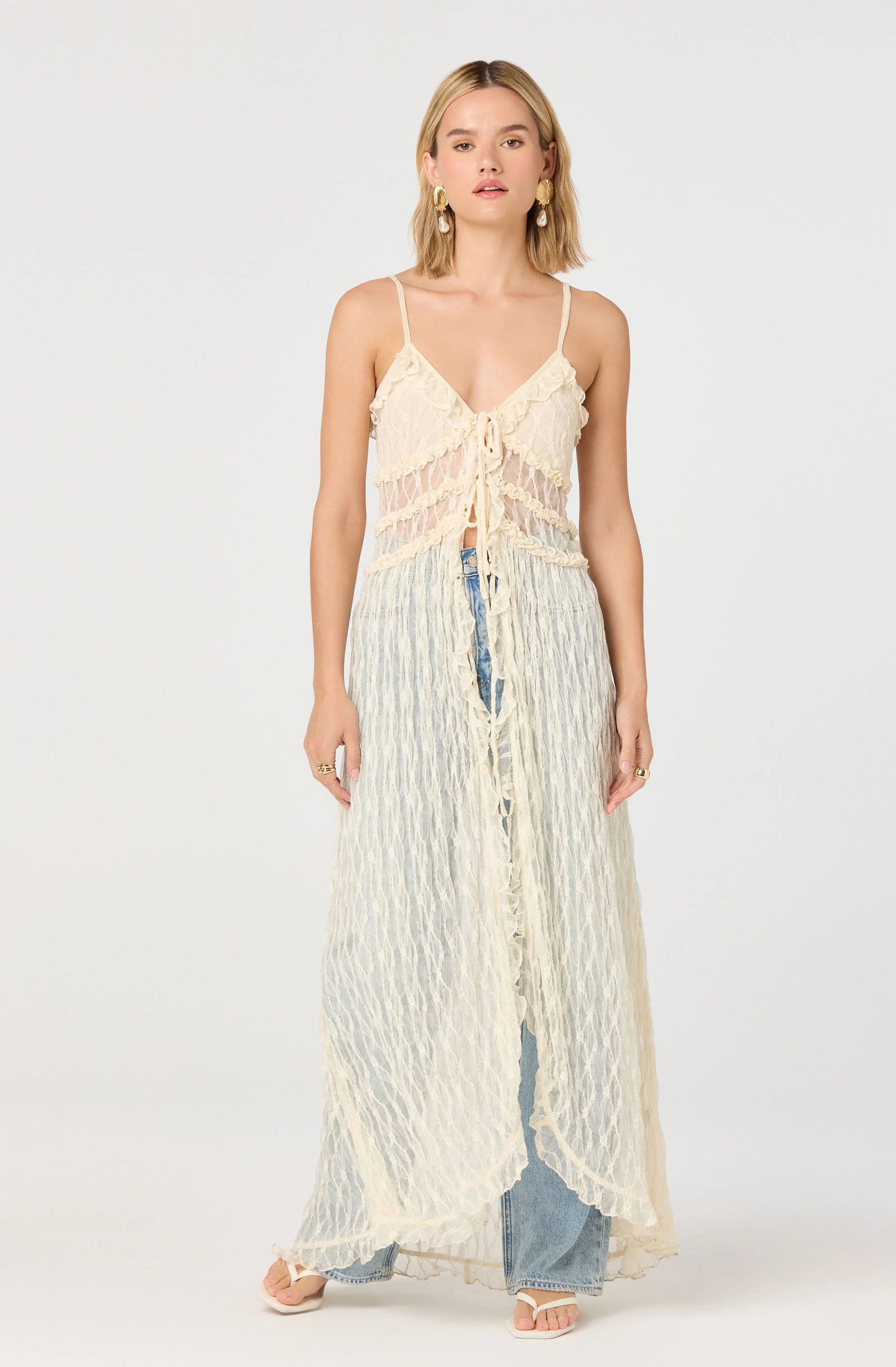 Sariyah Lace Flyaway Maxi Tunic Top - Image 4