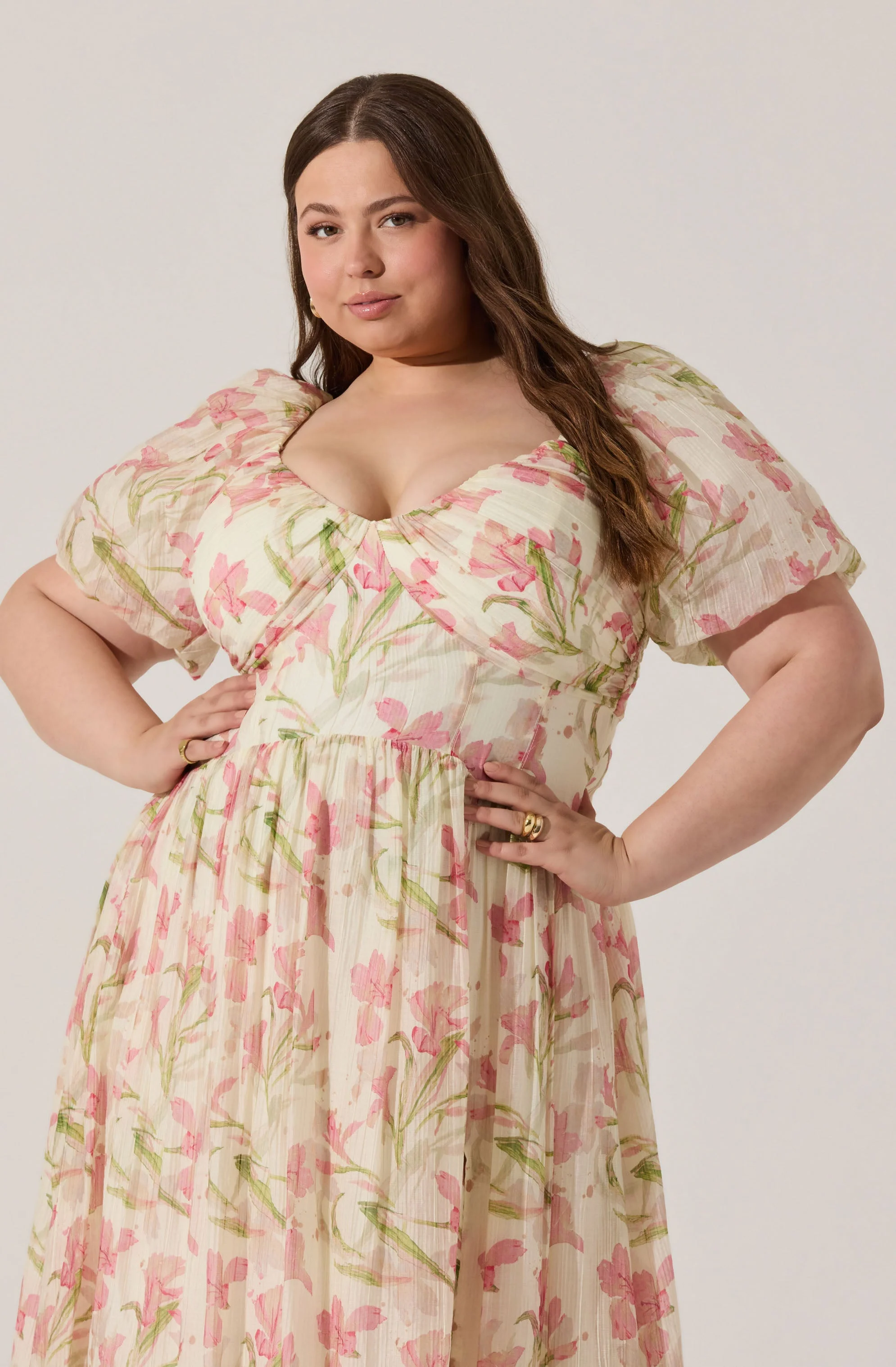 Sasilia Floral Puff Sleeve Dress - Image 11