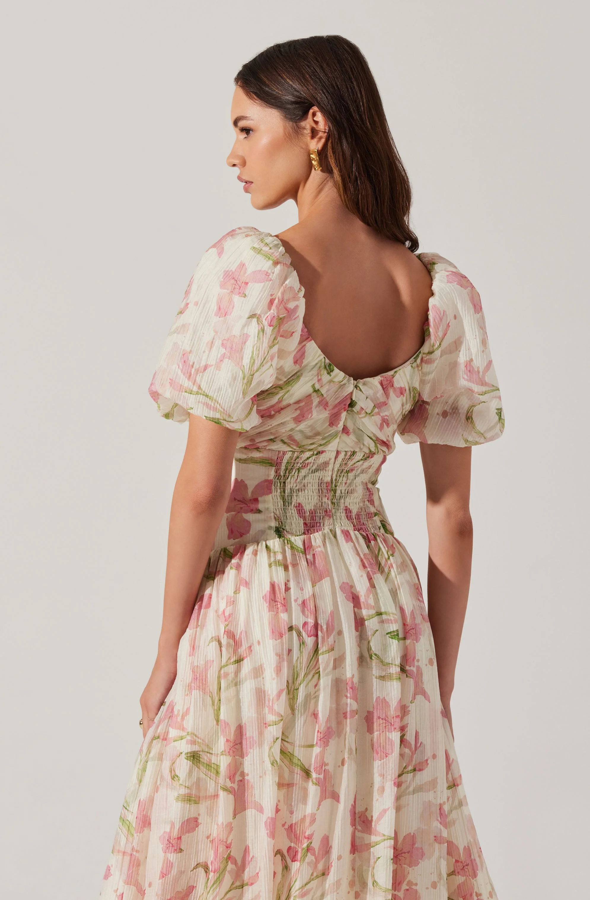 Sasilia Floral Puff Sleeve Dress - Image 5
