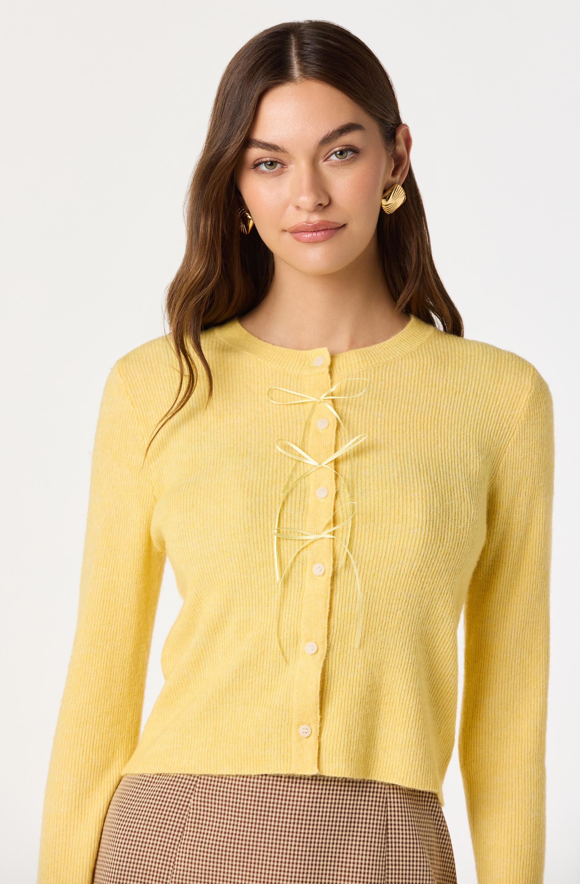 Ribbed Bow Adorned Cardigan - Image 15