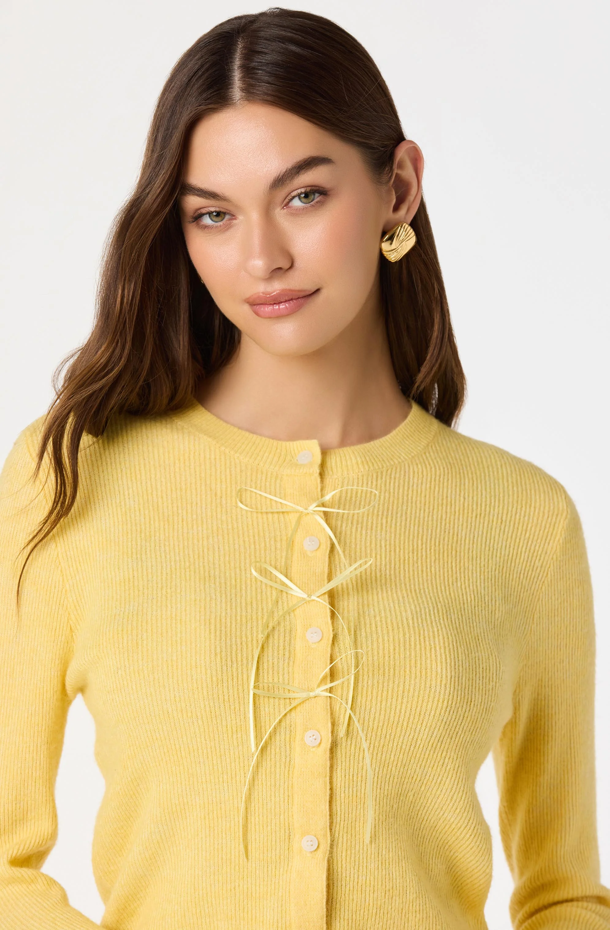 Ribbed Bow Adorned Cardigan - Image 18