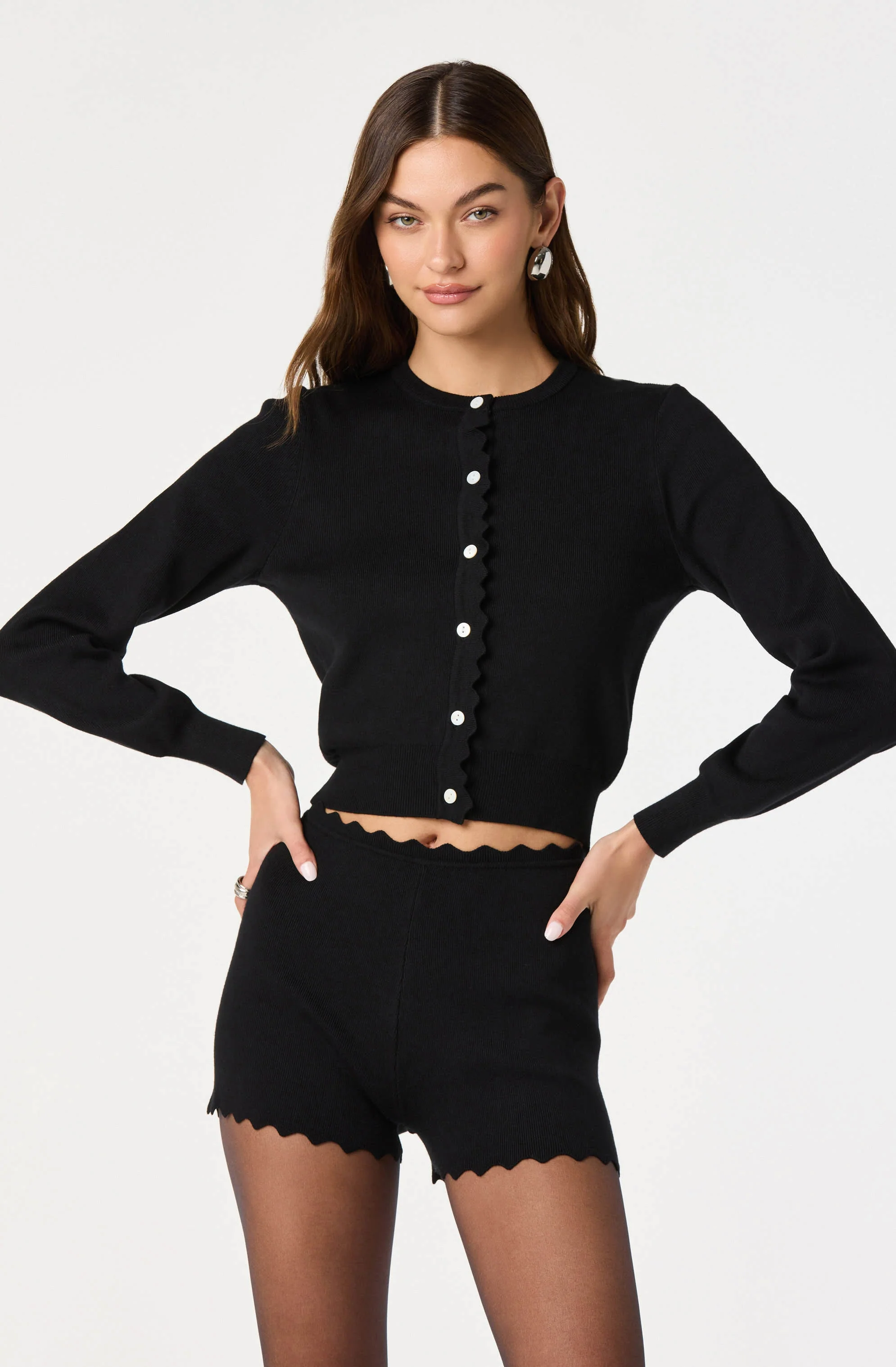 Scalloped Crewneck Cardigan - Image 11