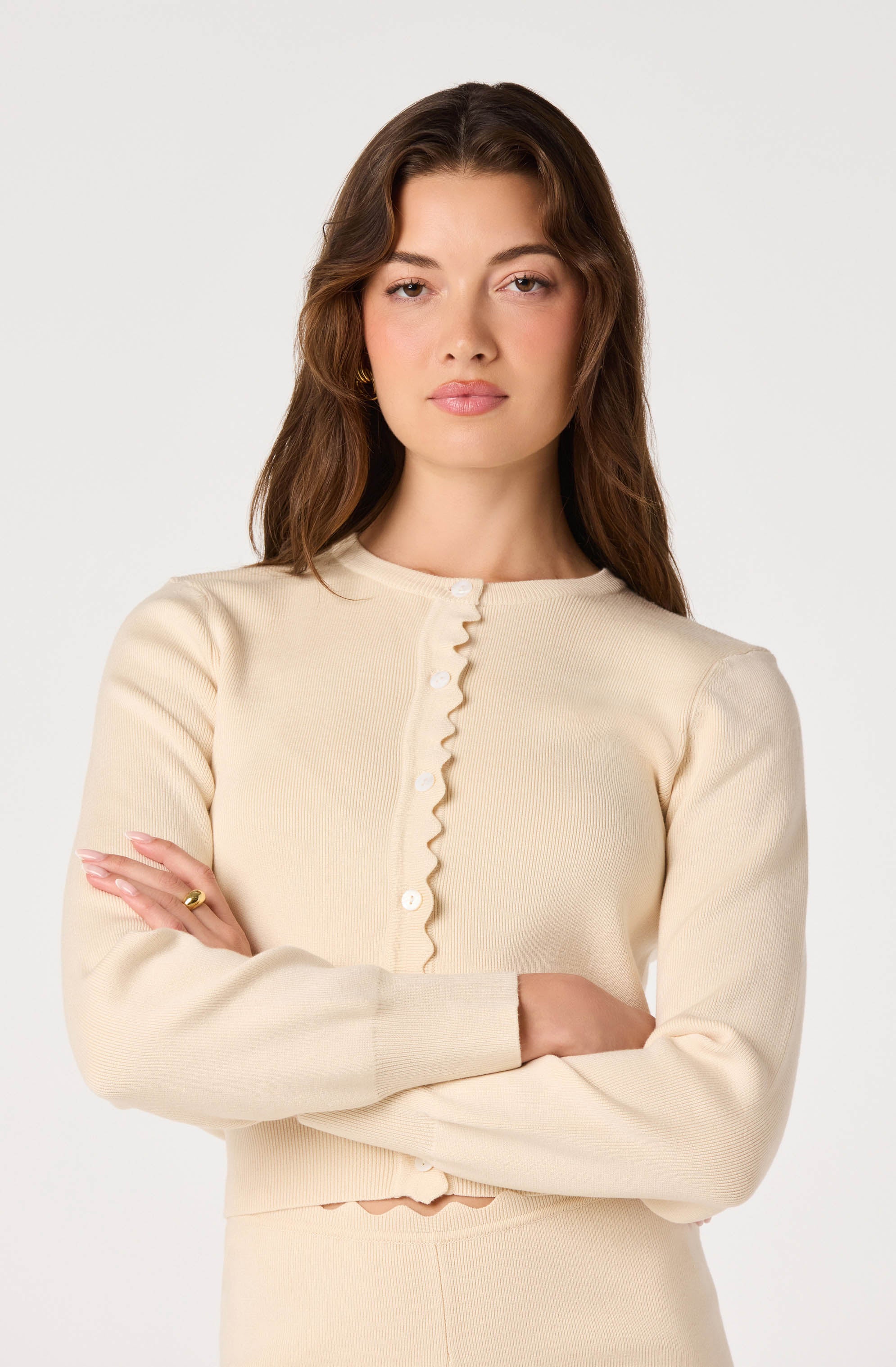Scalloped Crewneck Cardigan - Image 5