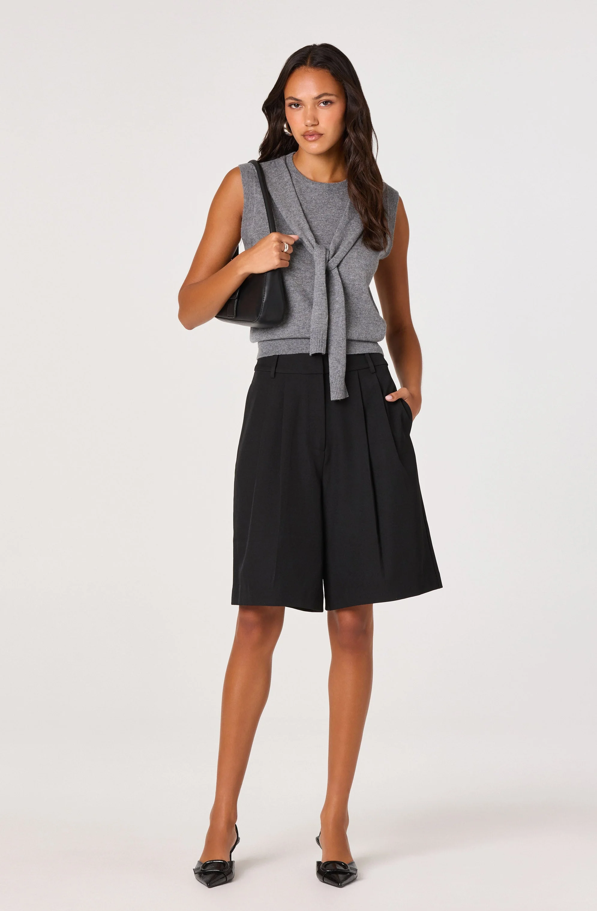Sleeveless Layered Scarf Sweater - Image 12
