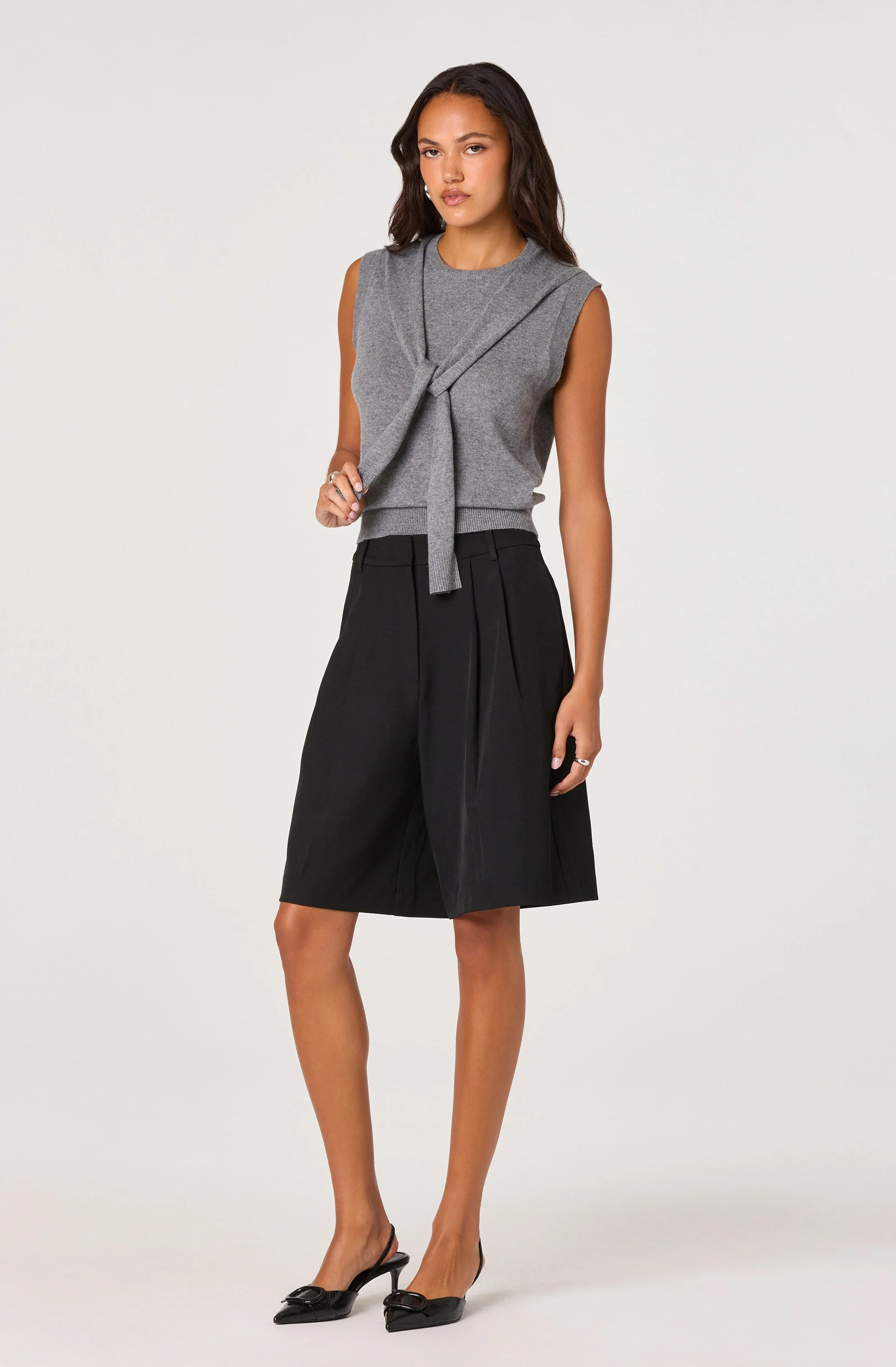 Sleeveless Layered Scarf Sweater - Image 9