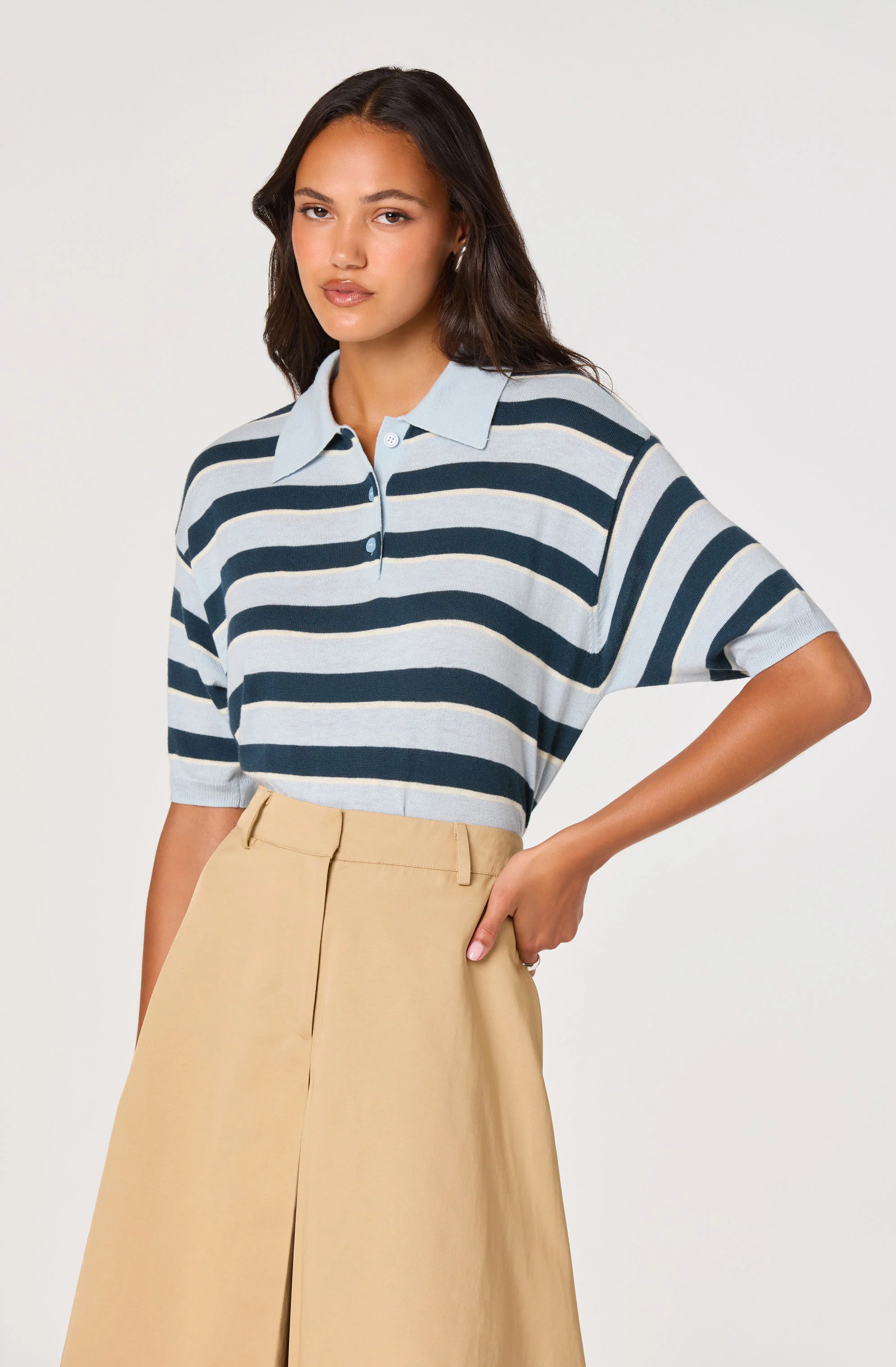 Scottie Striped Knit Polo Sweater - Image 5
