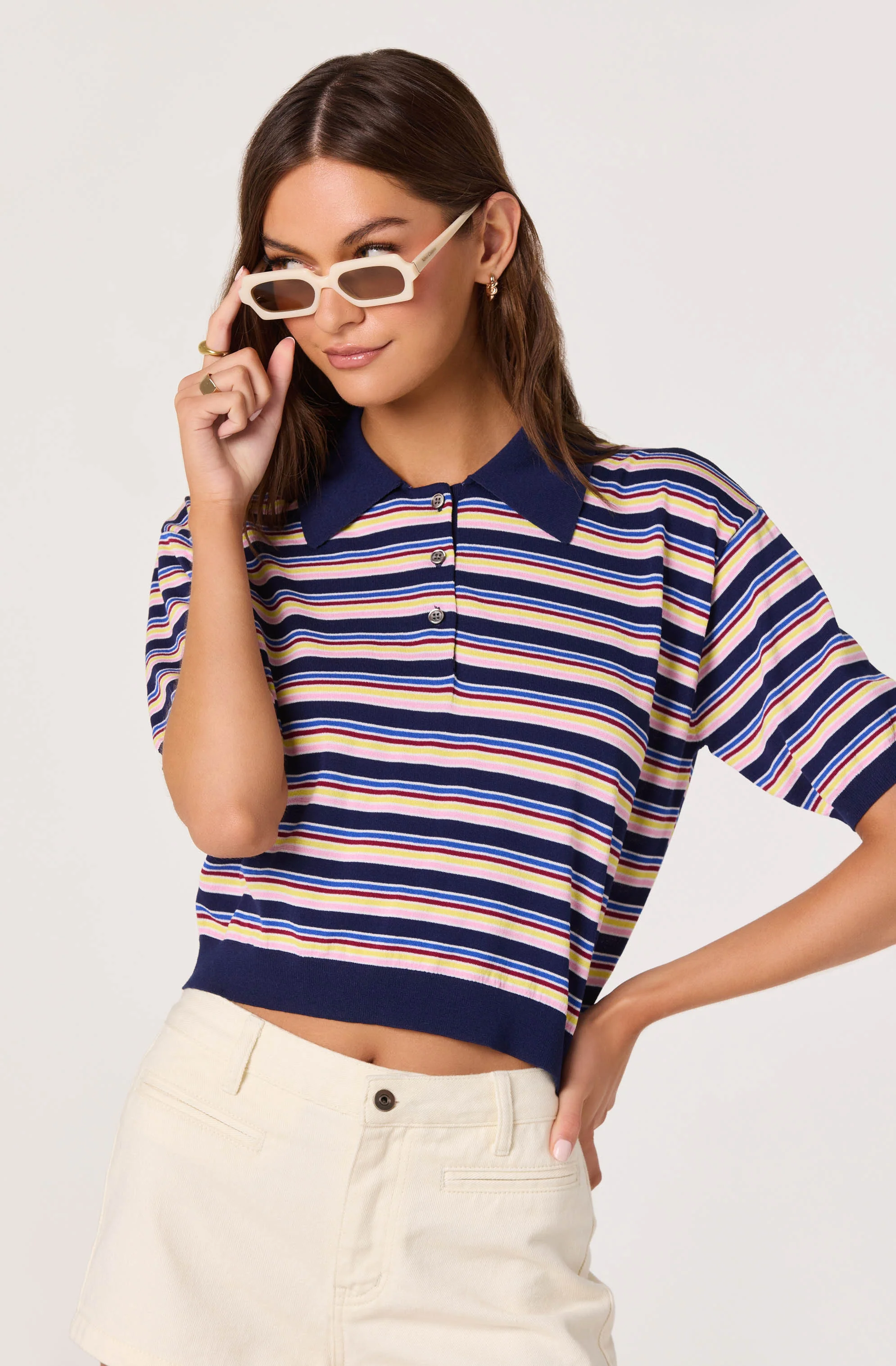 Scottie Striped Knit Polo Sweater - Image 9