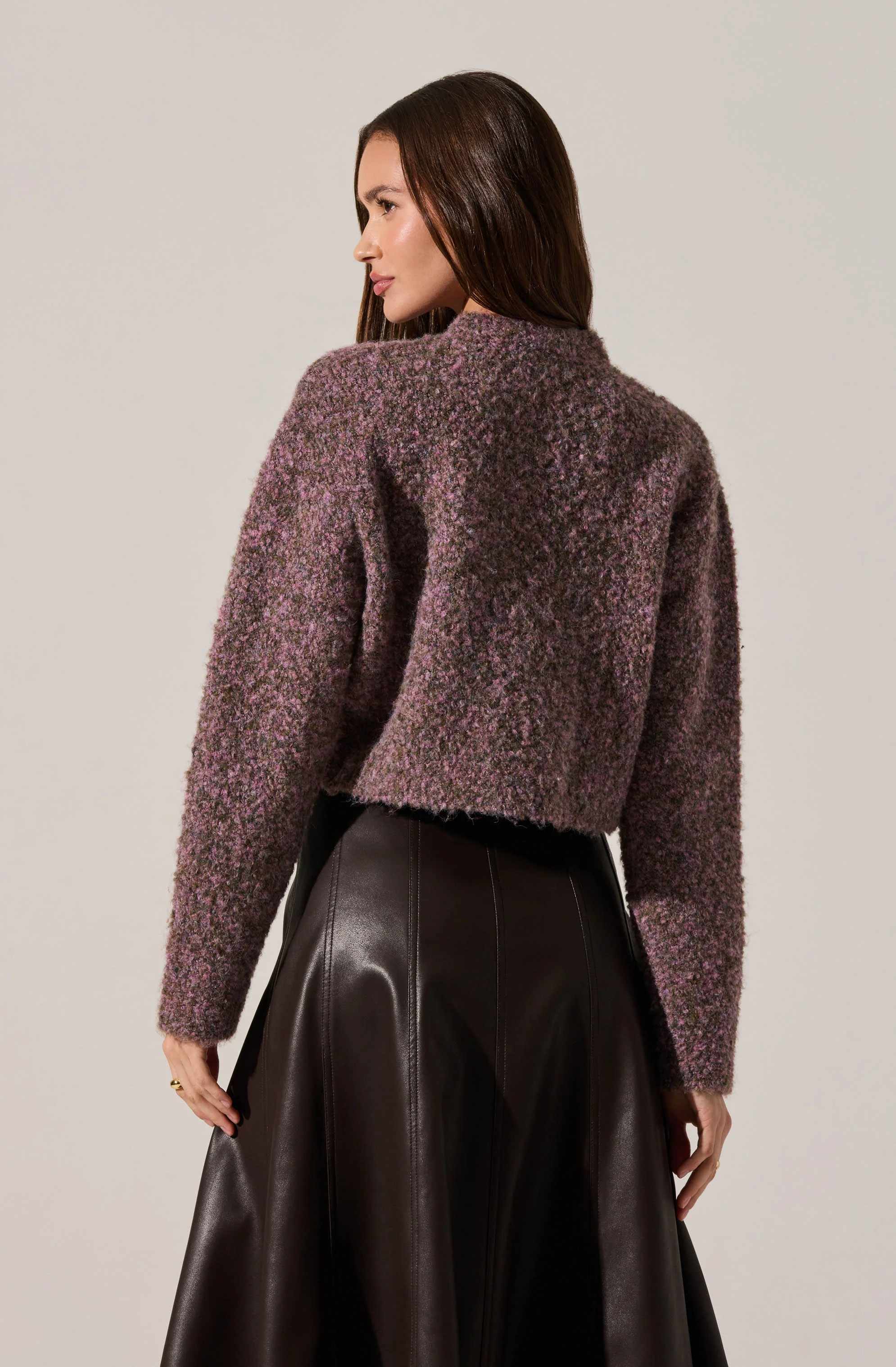 Sebille Textured Fuzzy Knit Cardigan - Image 2