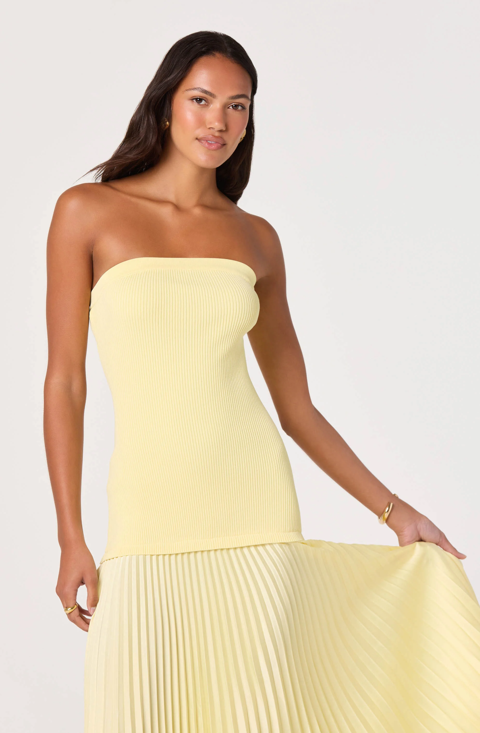 Selune Mixed Media Maxi Dress - Image 4