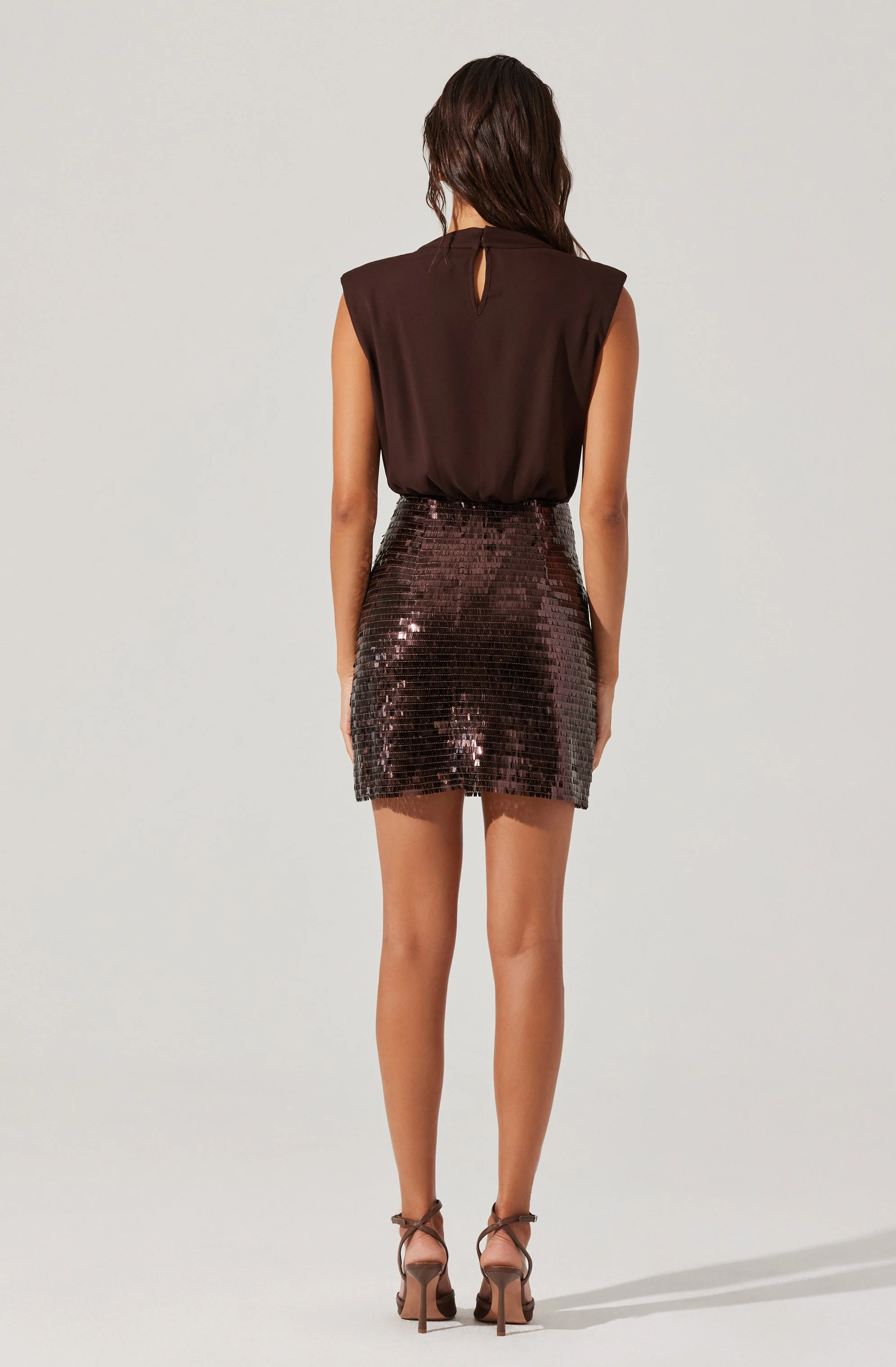 Sequin Mixed Media Mini Dress - Image 5