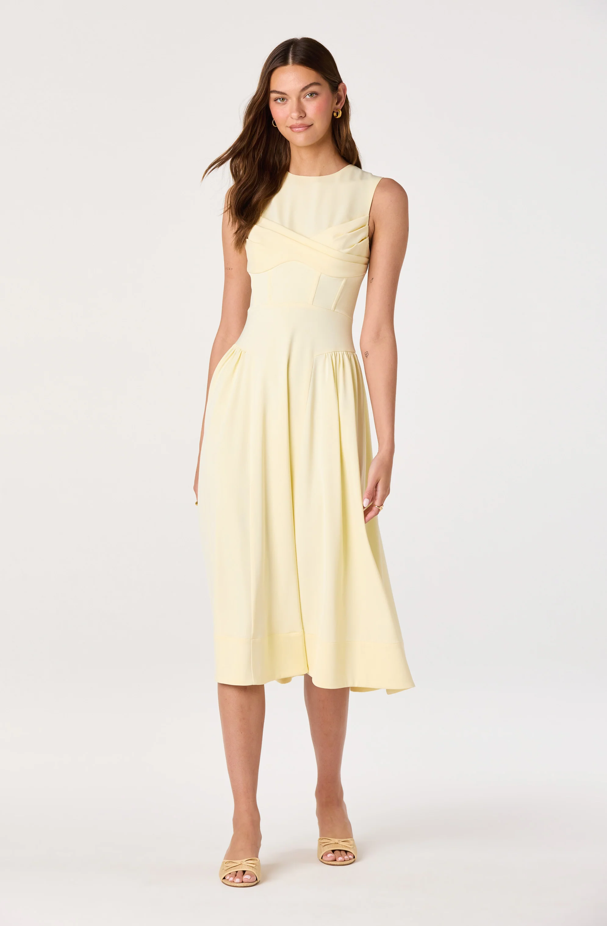 Seraphina Pleated Twist Corset Midi Dress - Image 4
