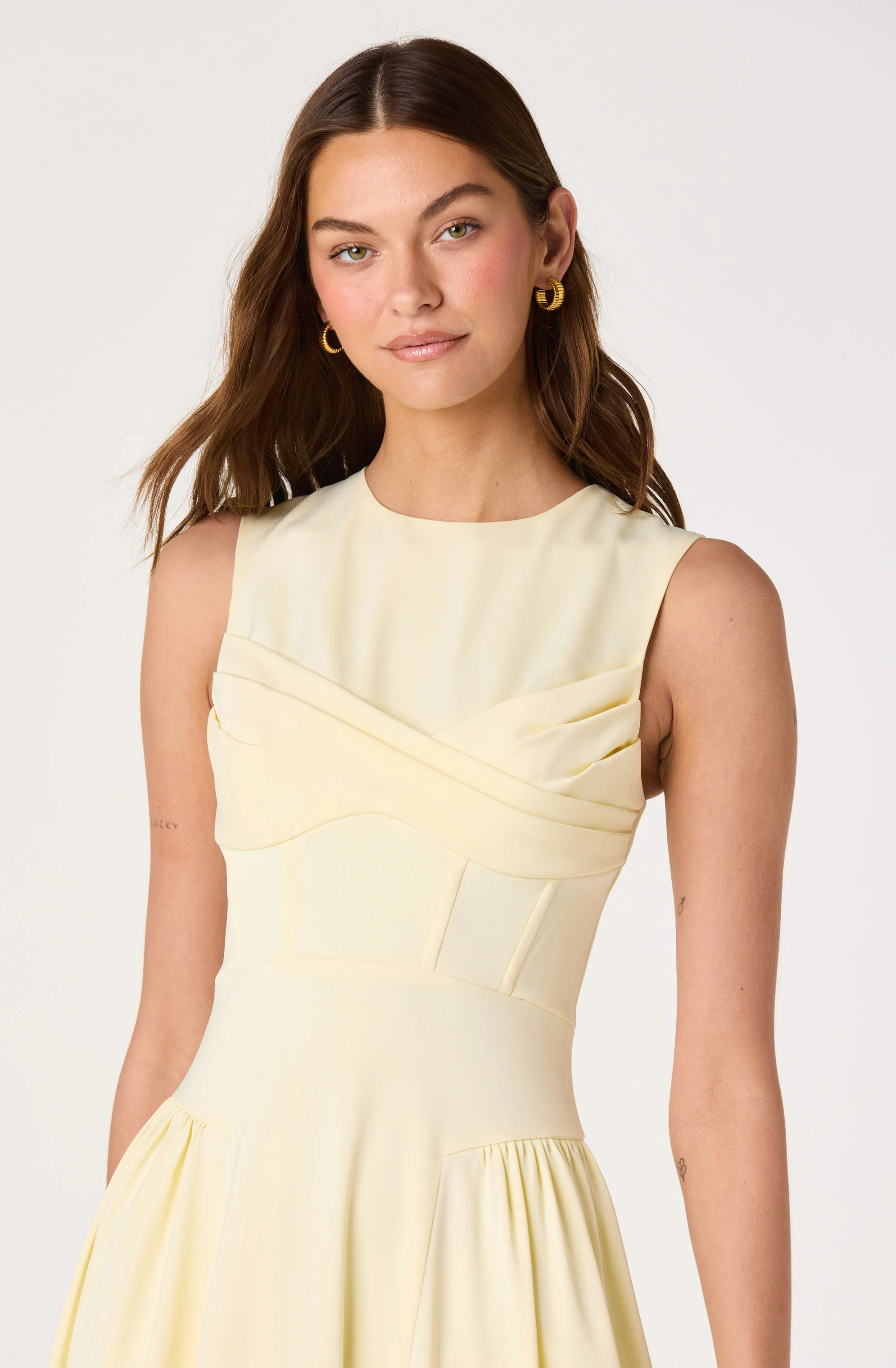Seraphina Pleated Twist Corset Midi Dress - Image 5