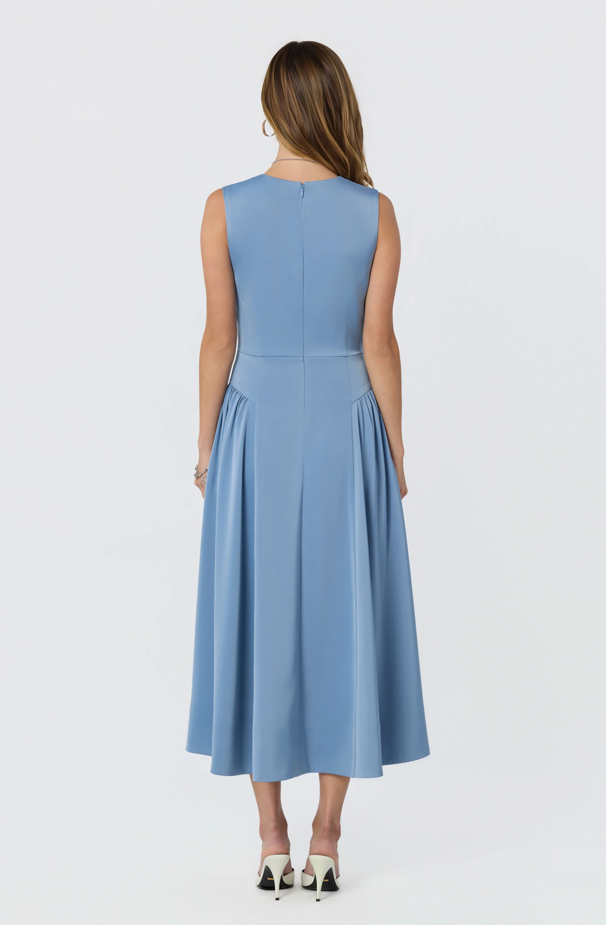 Seraphina Pleated Twist Corset Midi Dress - Image 9