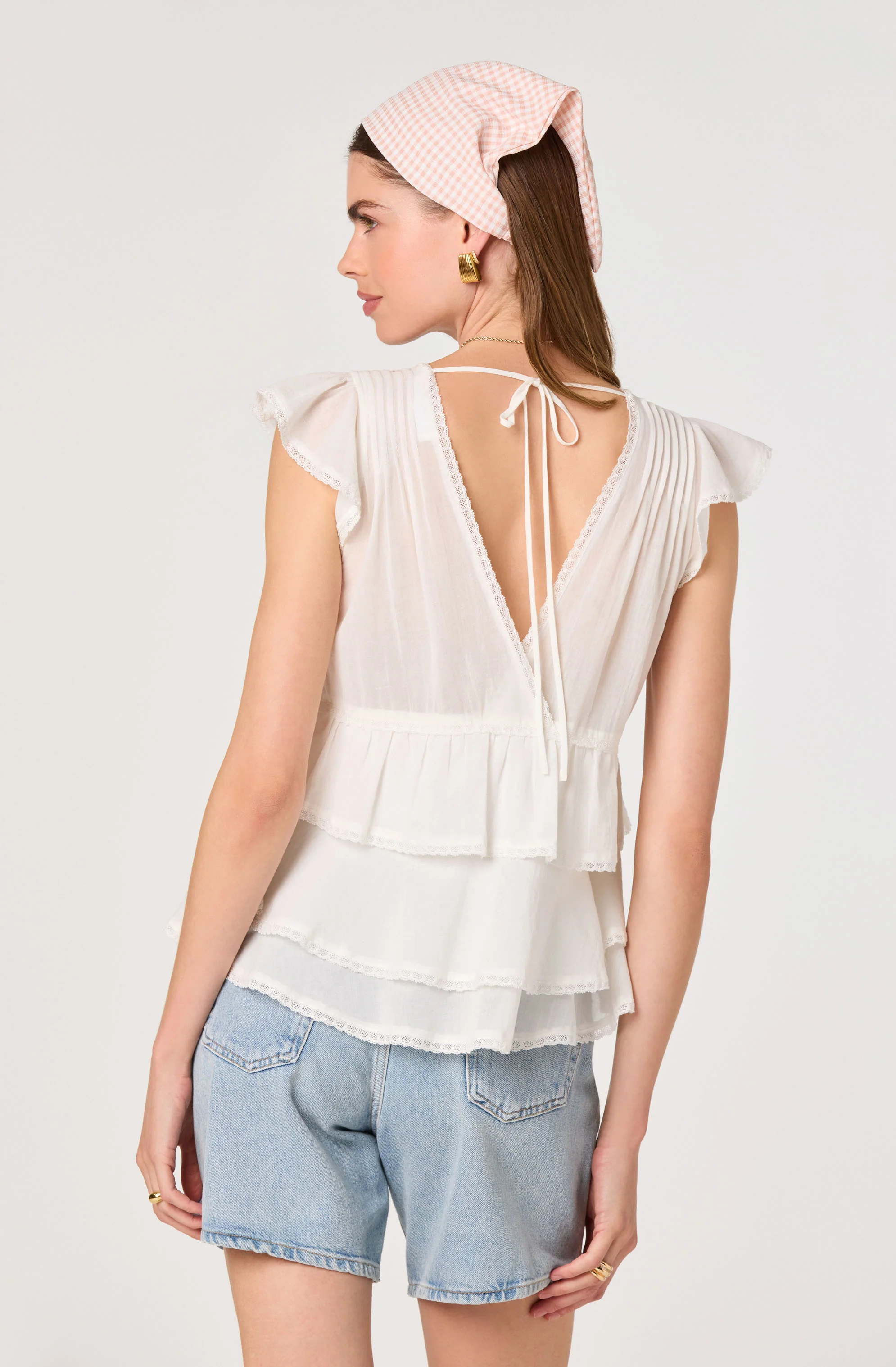 Shanteria Crochet Trim Tiered Top - Image 2