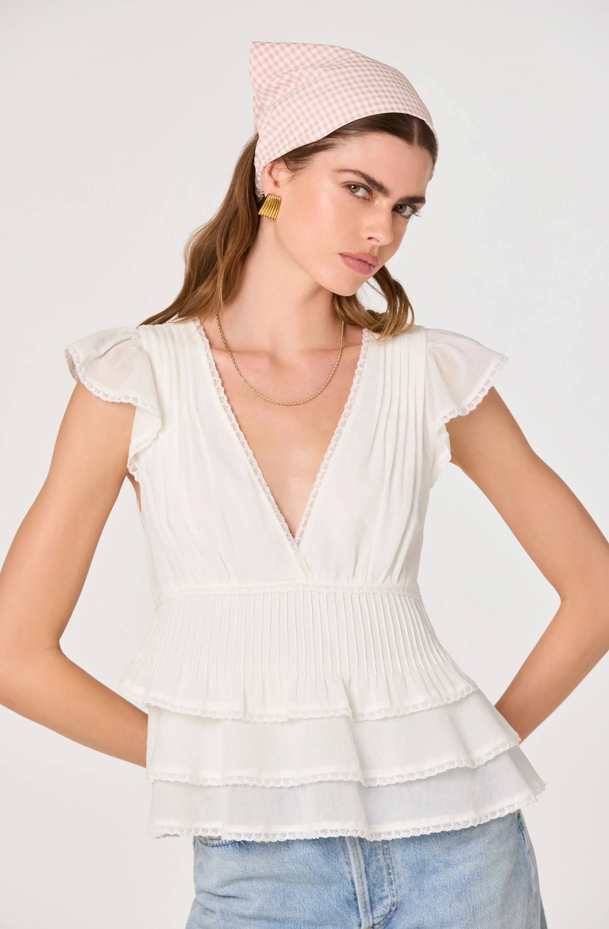 Shanteria Crochet Trim Tiered Top - Image 3