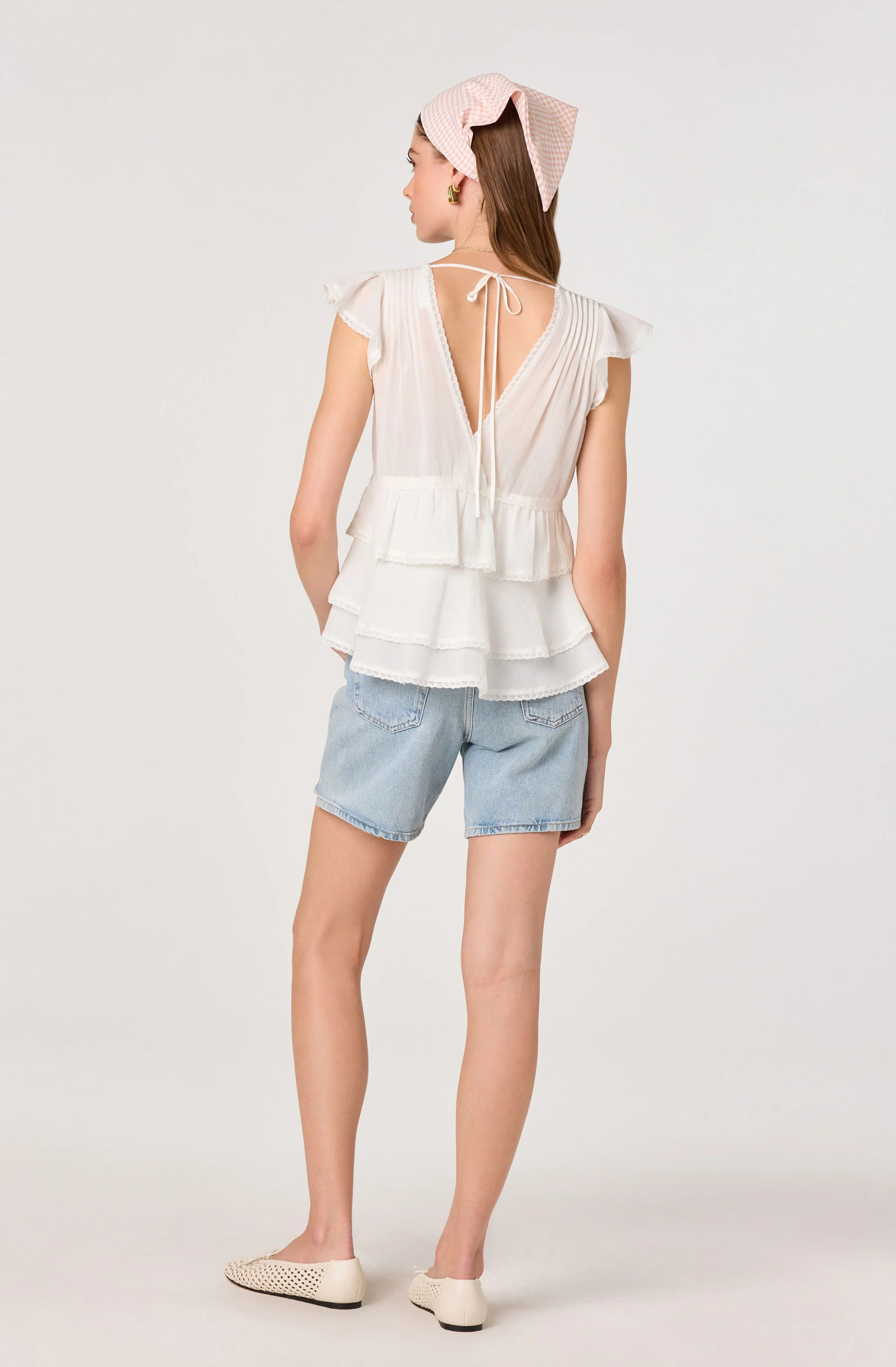 Shanteria Crochet Trim Tiered Top - Image 4