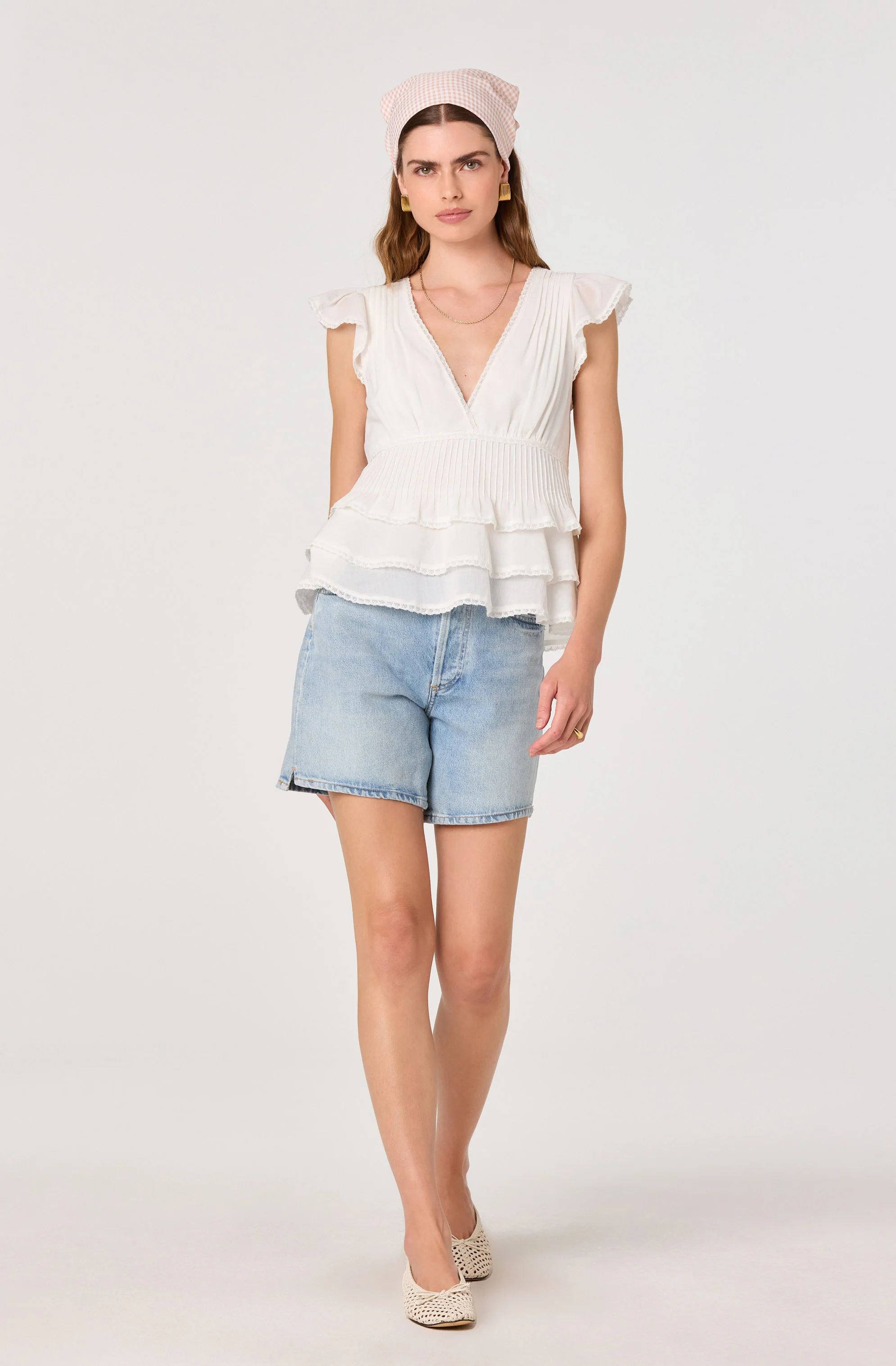 Shanteria Crochet Trim Tiered Top - Image 6