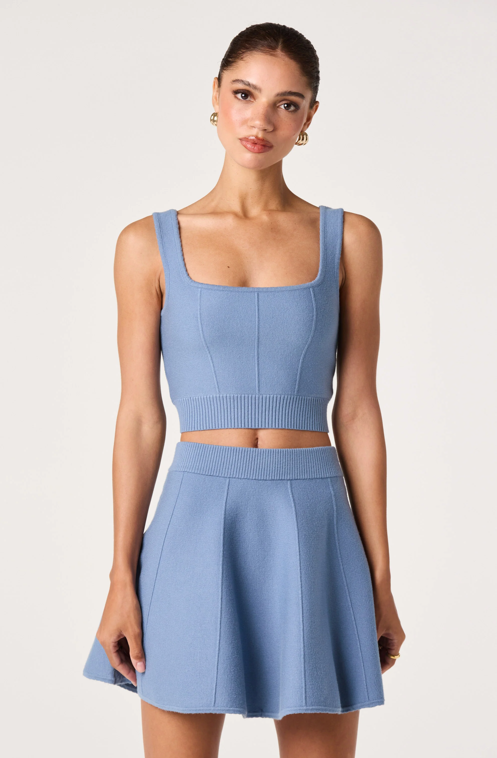 Shaylla Ribbed Square-Neck Cropped Tank - Image 3