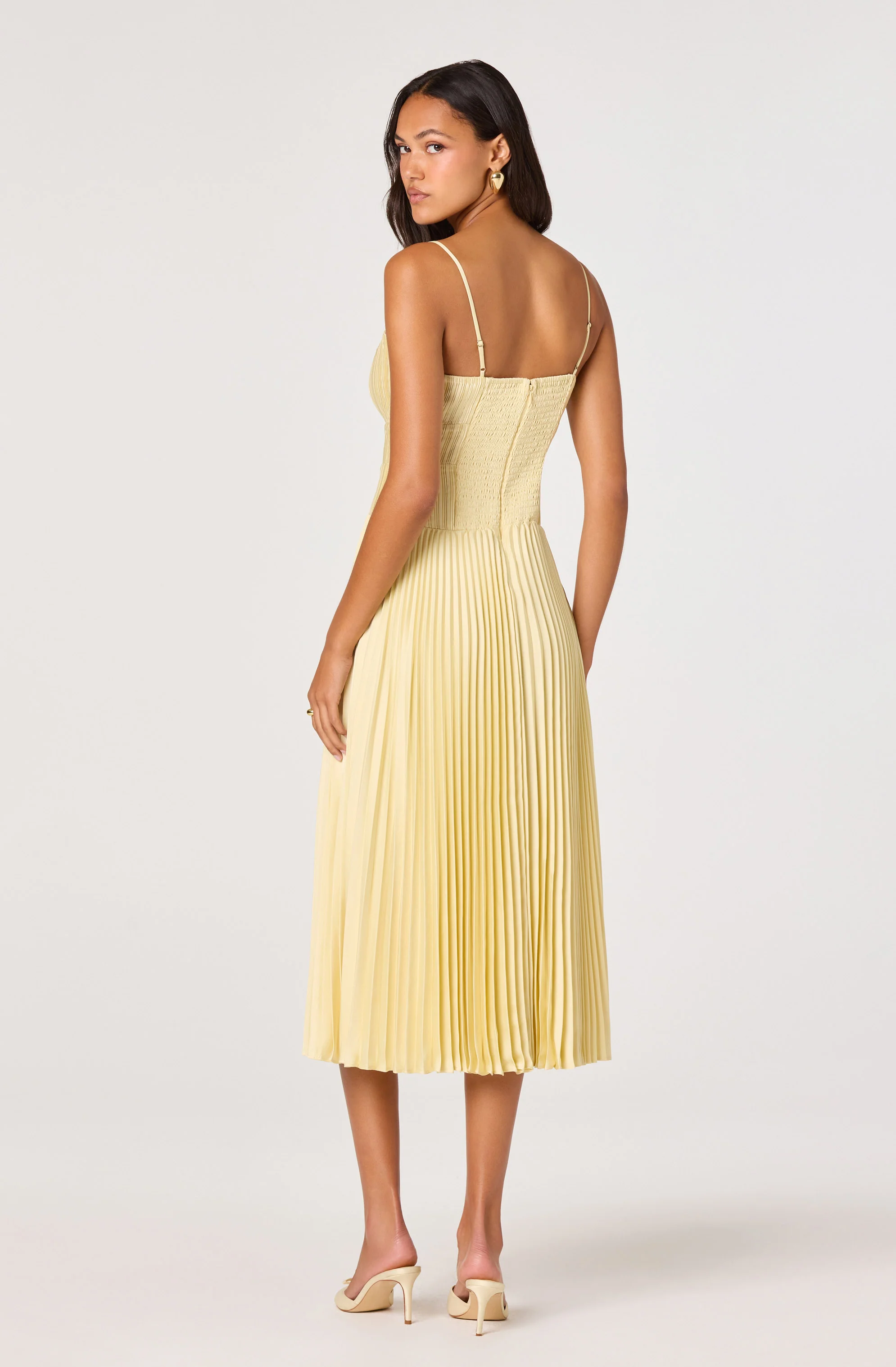 Shionagh Satin Bow-Detail Pleated Midi Dress - Image 10