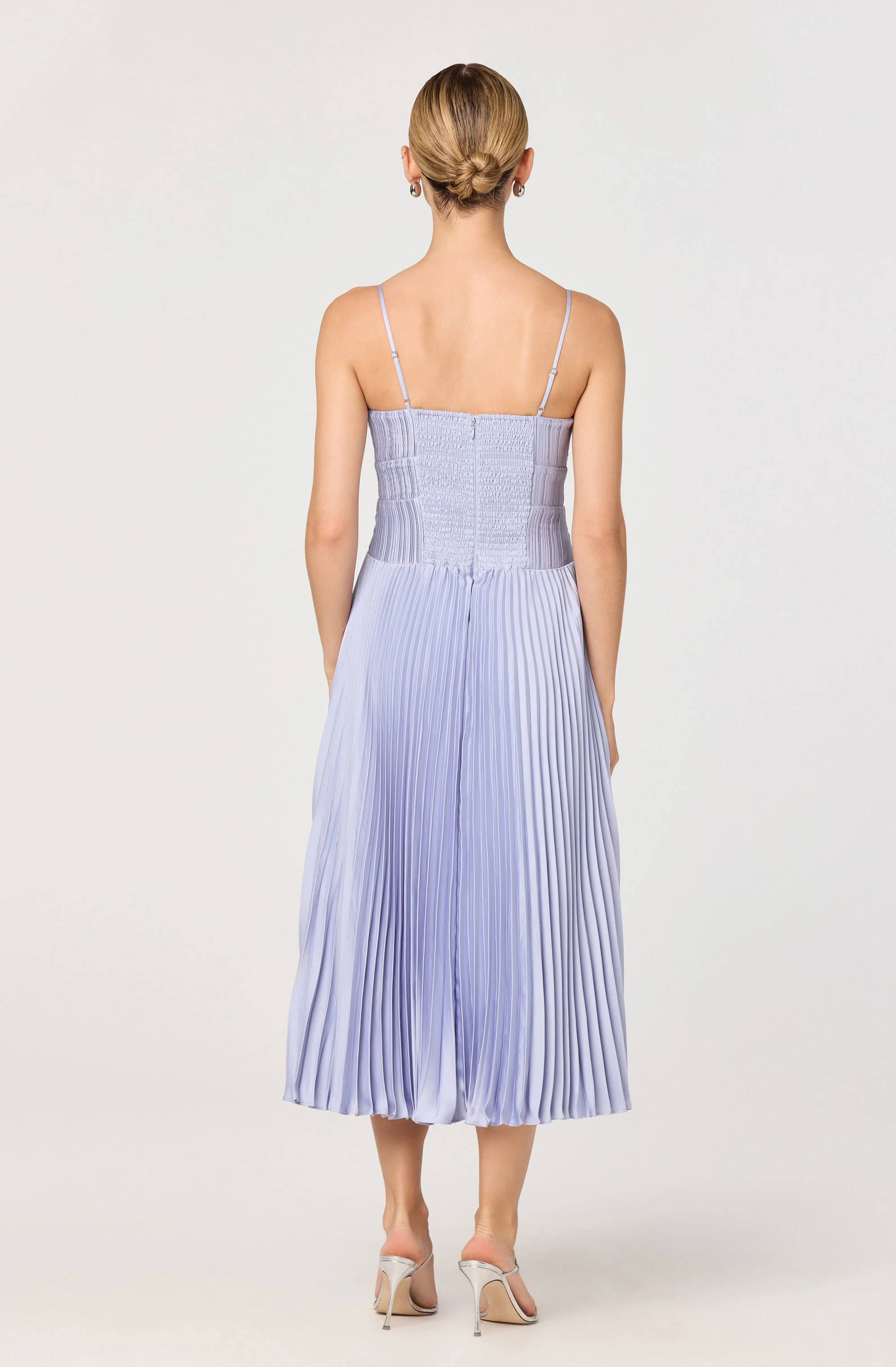 Shionagh Satin Bow-Detail Pleated Midi Dress - Image 16