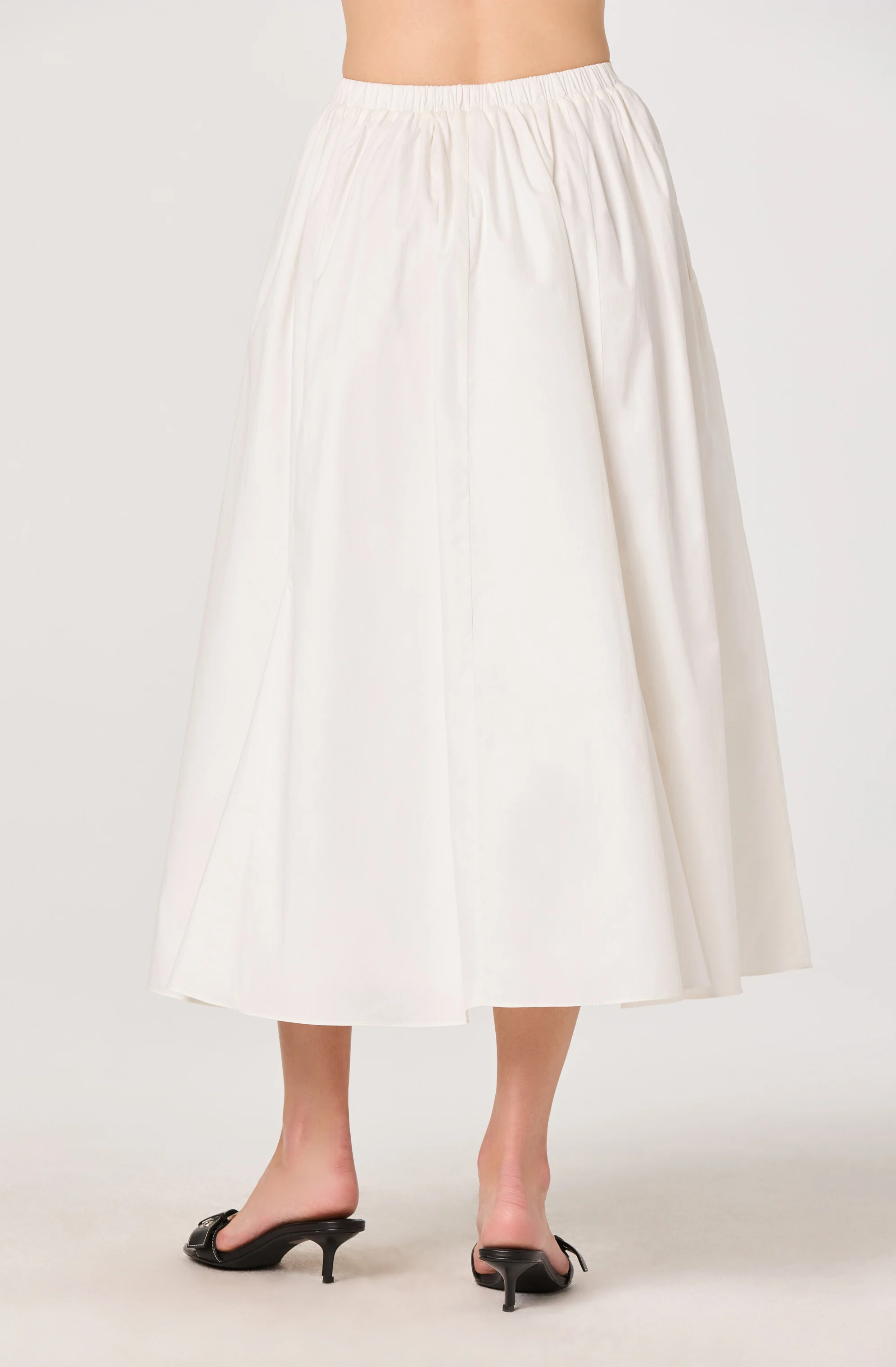 Sidra Cotton Knife Pleat Godet Midi Skirt - Image 4